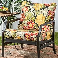 Vista 183 de Greendale Home Fashions 2-Piece Outdoor Deep Seat Cushion Set, Steel Blue Stripe