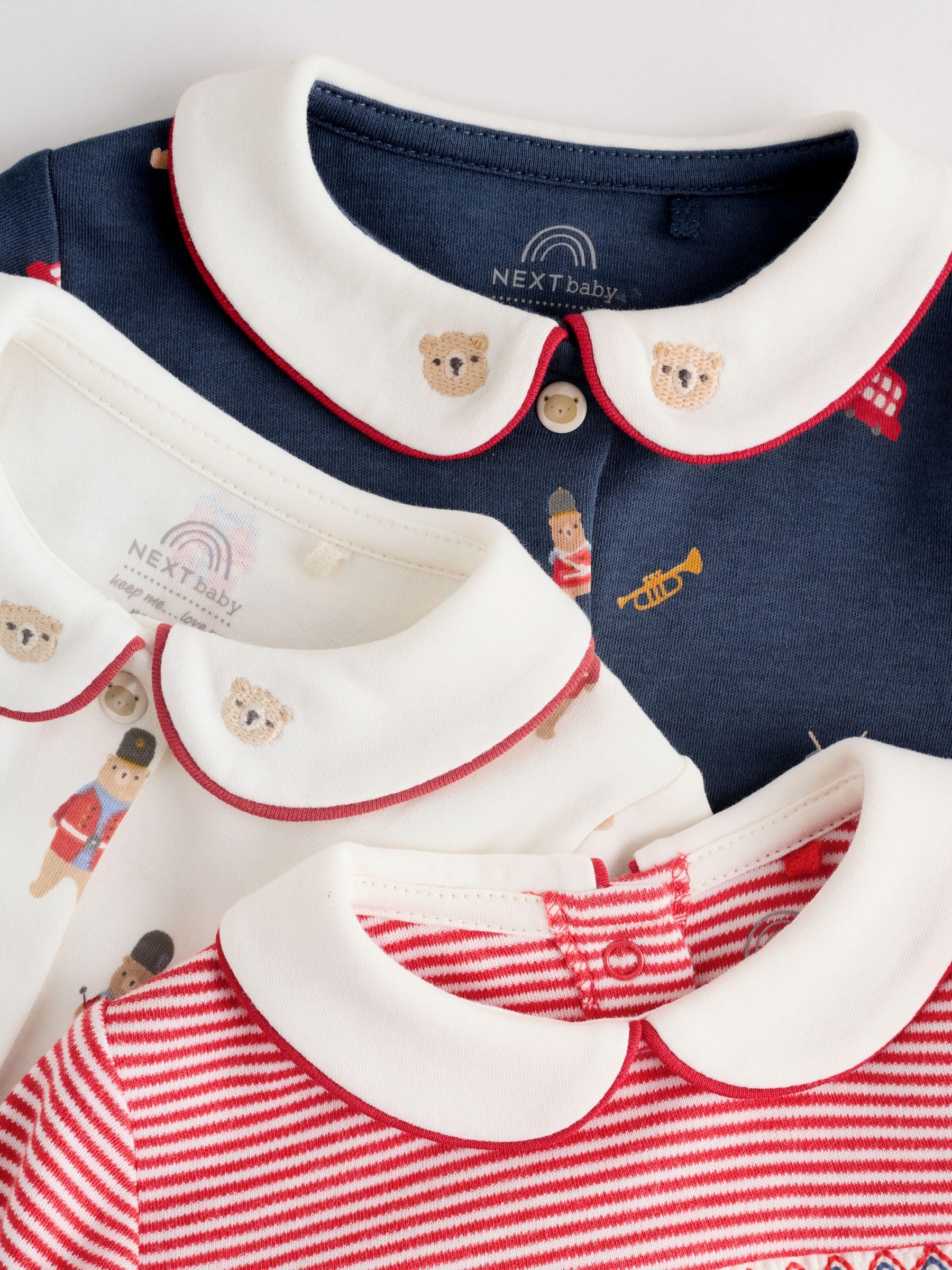 NEXT Bebés niño Pack de 3 Pijamas Tipo Pelele de bebé