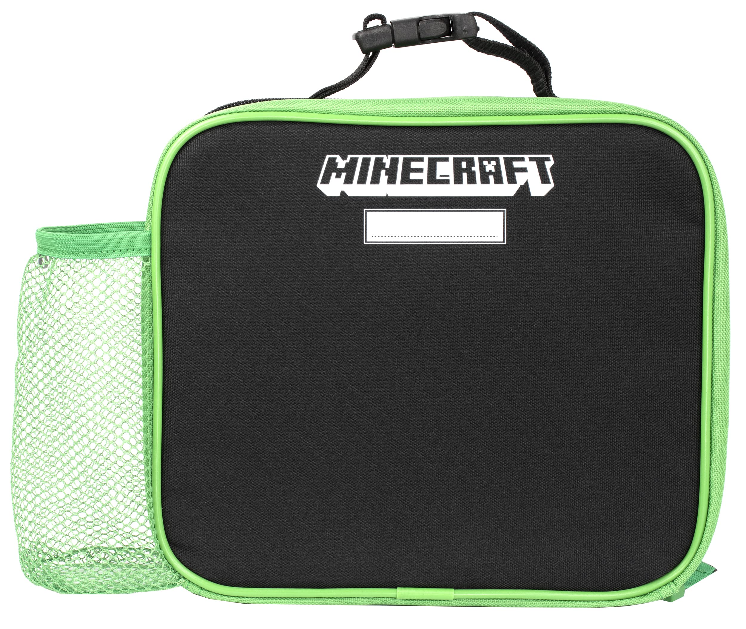 Minecraft - Sac à déjeuner pour enfants - Boîte à déjeuner Creeper - Poche en maille - Poignée de transport à clip - Cadeaux Marchandise officielle