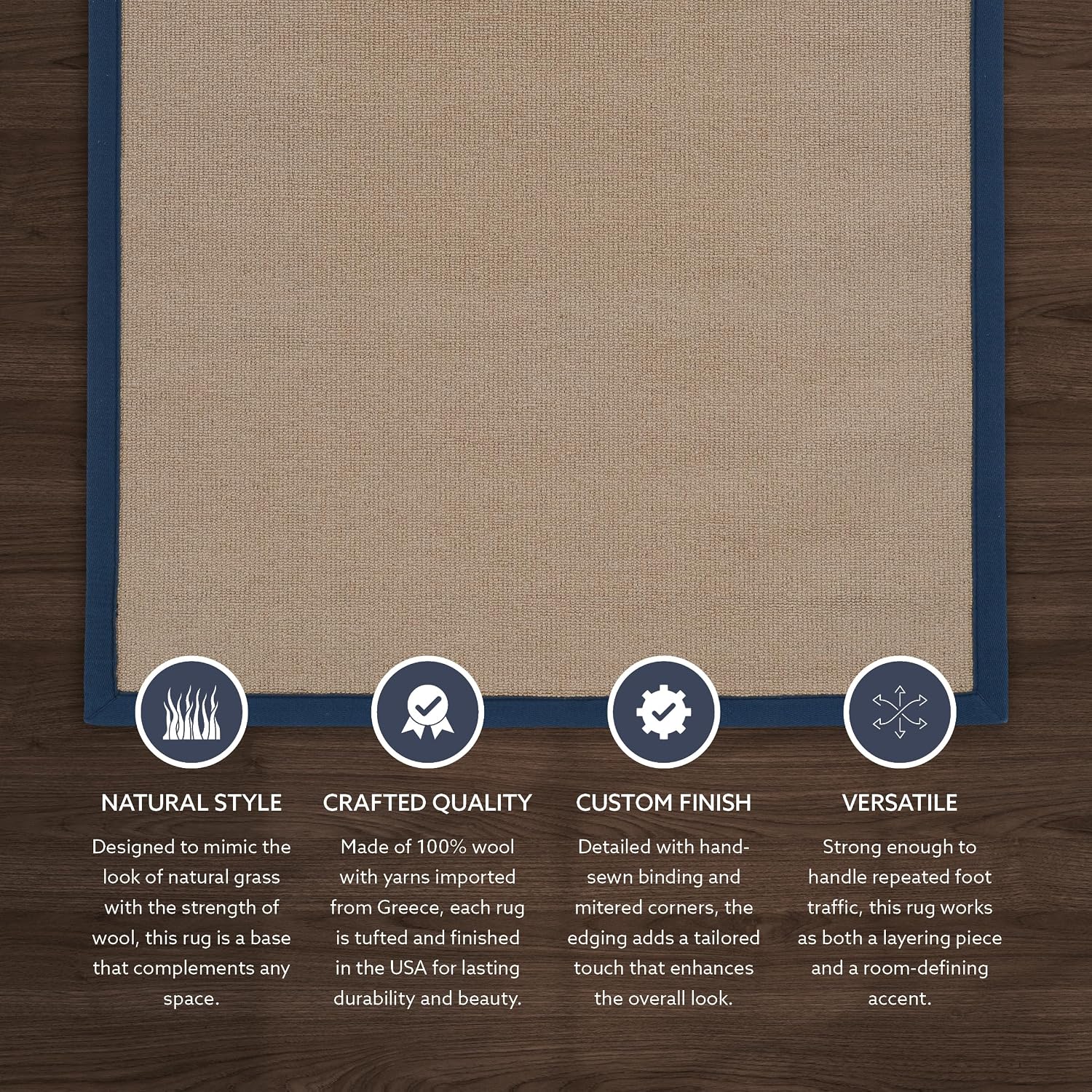 Linon Collection Athena Brown & Blue, 8.9 x 12, Blue