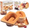 Cook's Choice 2-In-1 Better Baker Edible Dessert Bowl & Mini Loaf Maker w Recipe Cookbook- Baking Mold for Mothers Day Shortcake, Brownie Bowls, Cupcakes, Double-Sided Stainless Steel Non-Stick Pan