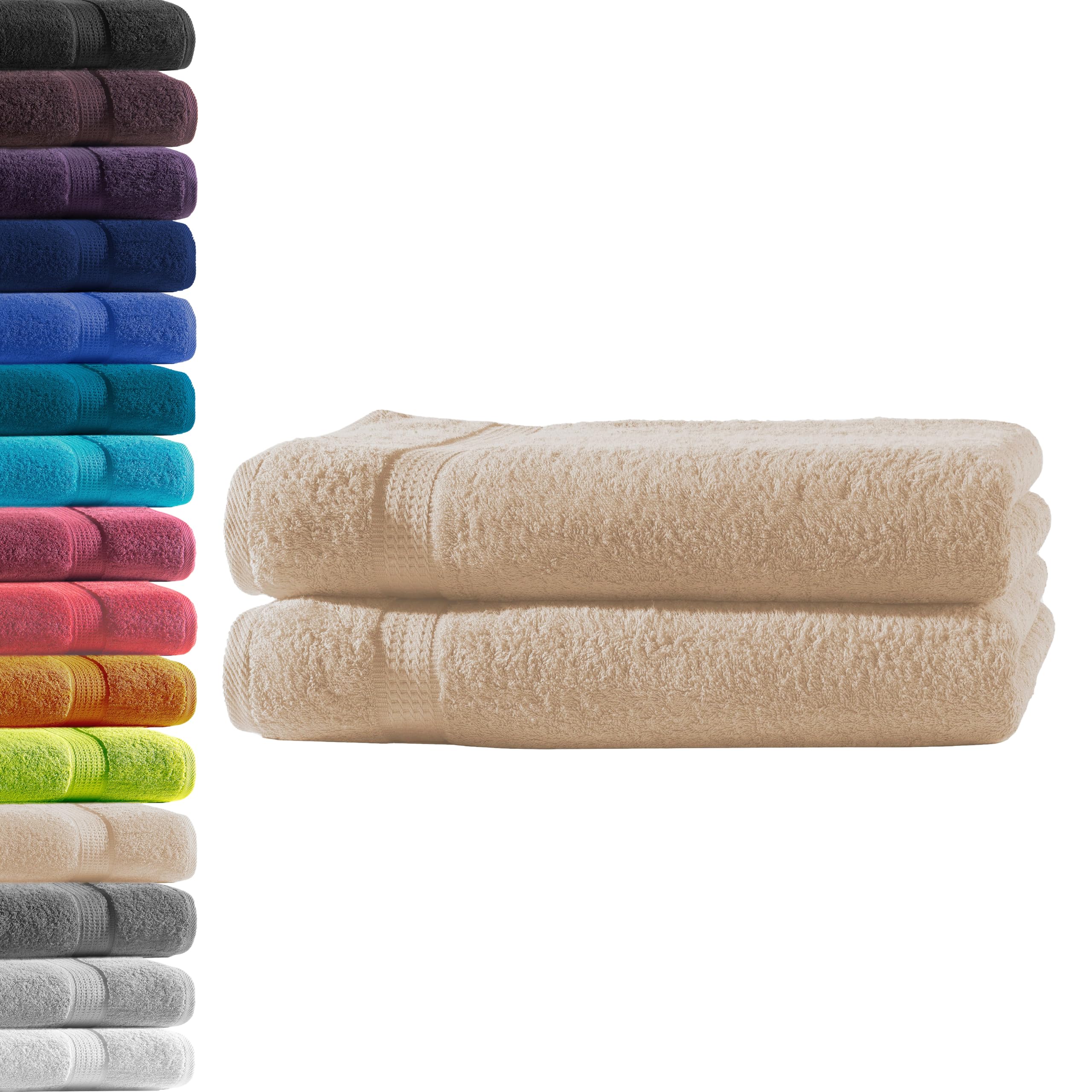 URBANARA Handtuch-Set Kotra – 50% Leinen & 50% Baumwolle | Saugstark & Schnelltrocknend | Waffelpique-Design In Grüngrau