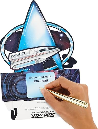 Miniatura 6 de Hallmark Paper Wonder Star Trek - Tarjeta desplegable (mensaje de la flota estelar) para cumpleaños, felicitaciones, graduaciones