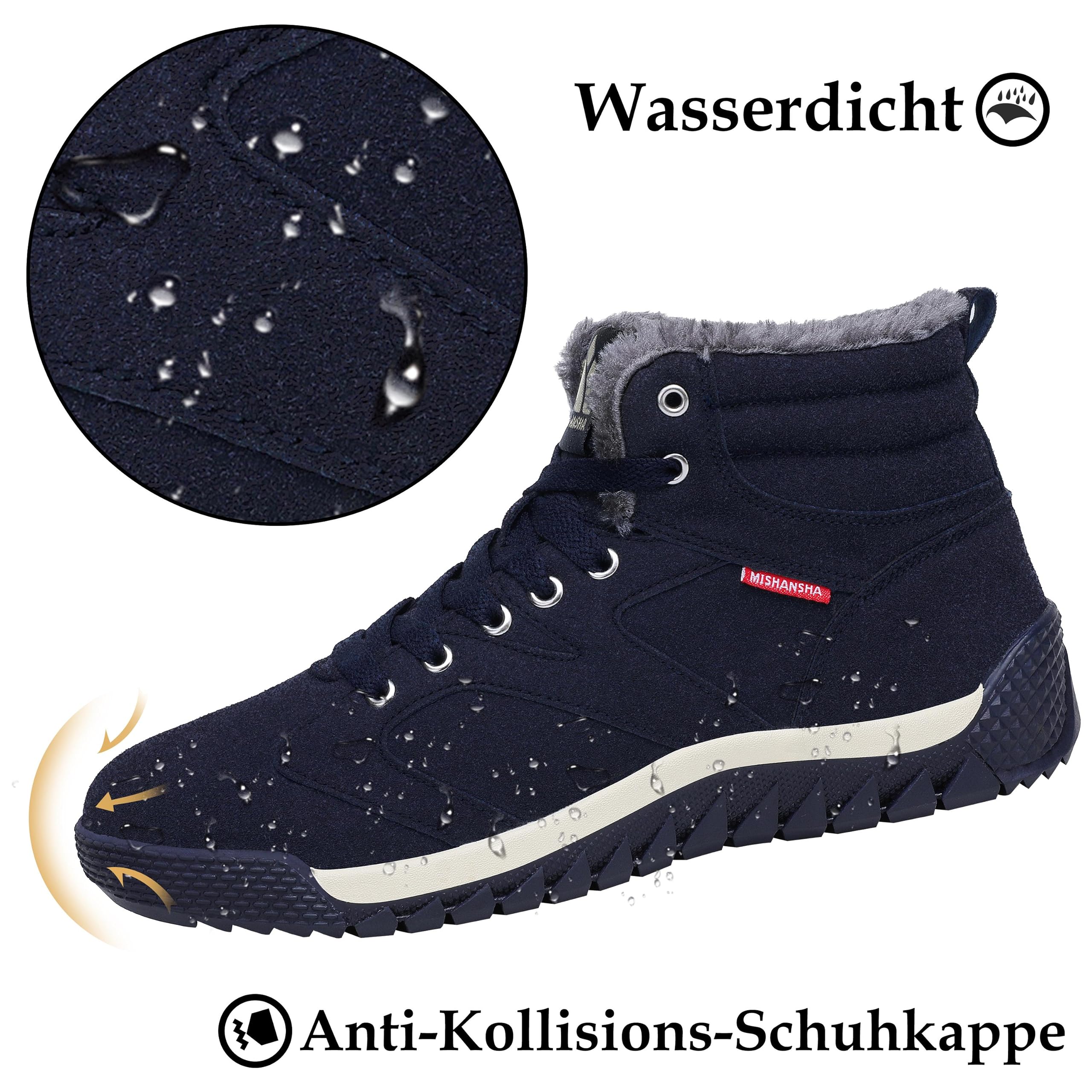 Mishansha Stivali da Invernali per Uomo Donna Caldi Antiscivolo Scarpe da Neve Taglia 36-48 EU