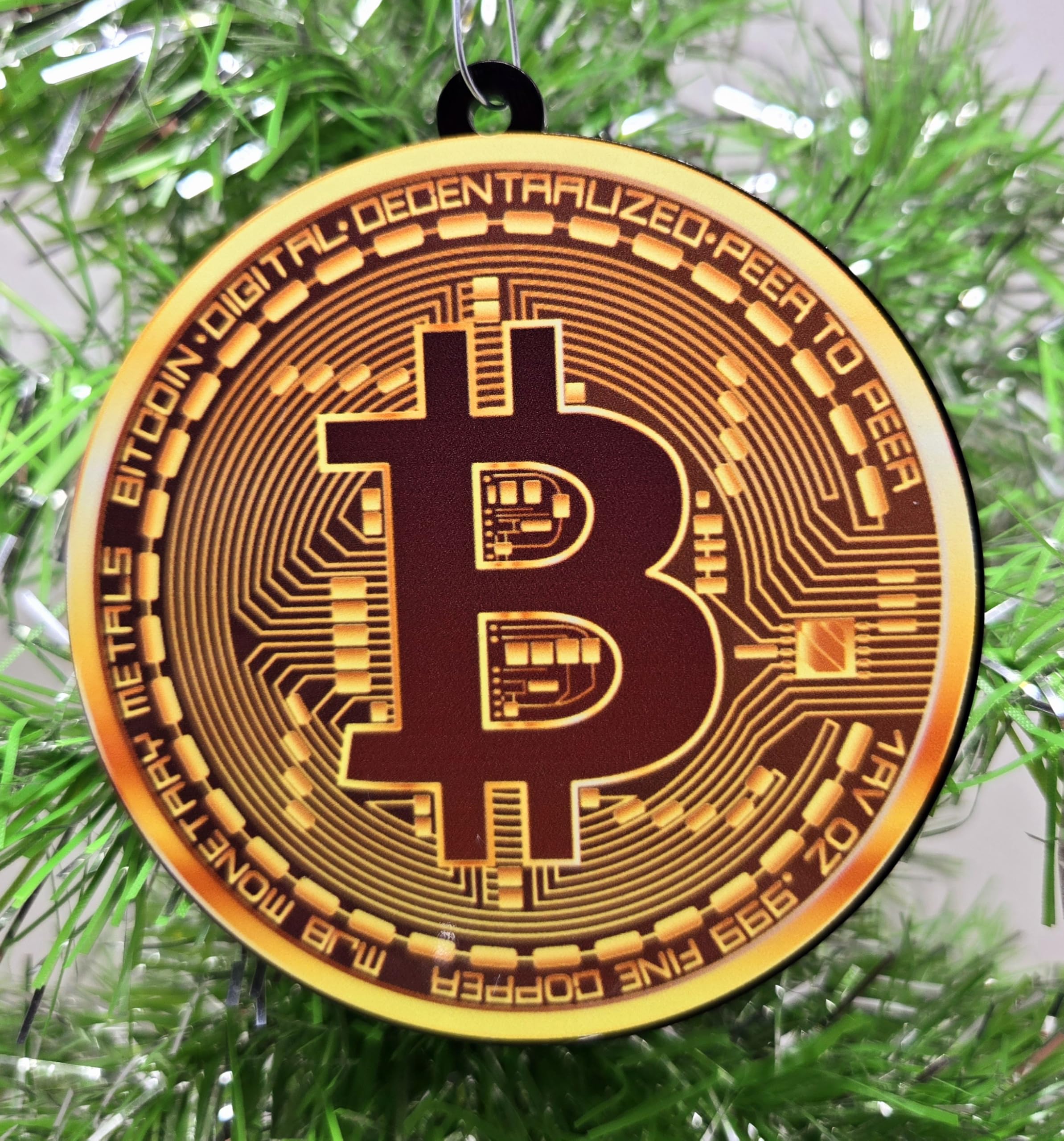 Amazon.com: Crypto Currency Christmas Ornament - Bitcoin Themed : Home &  Kitchen