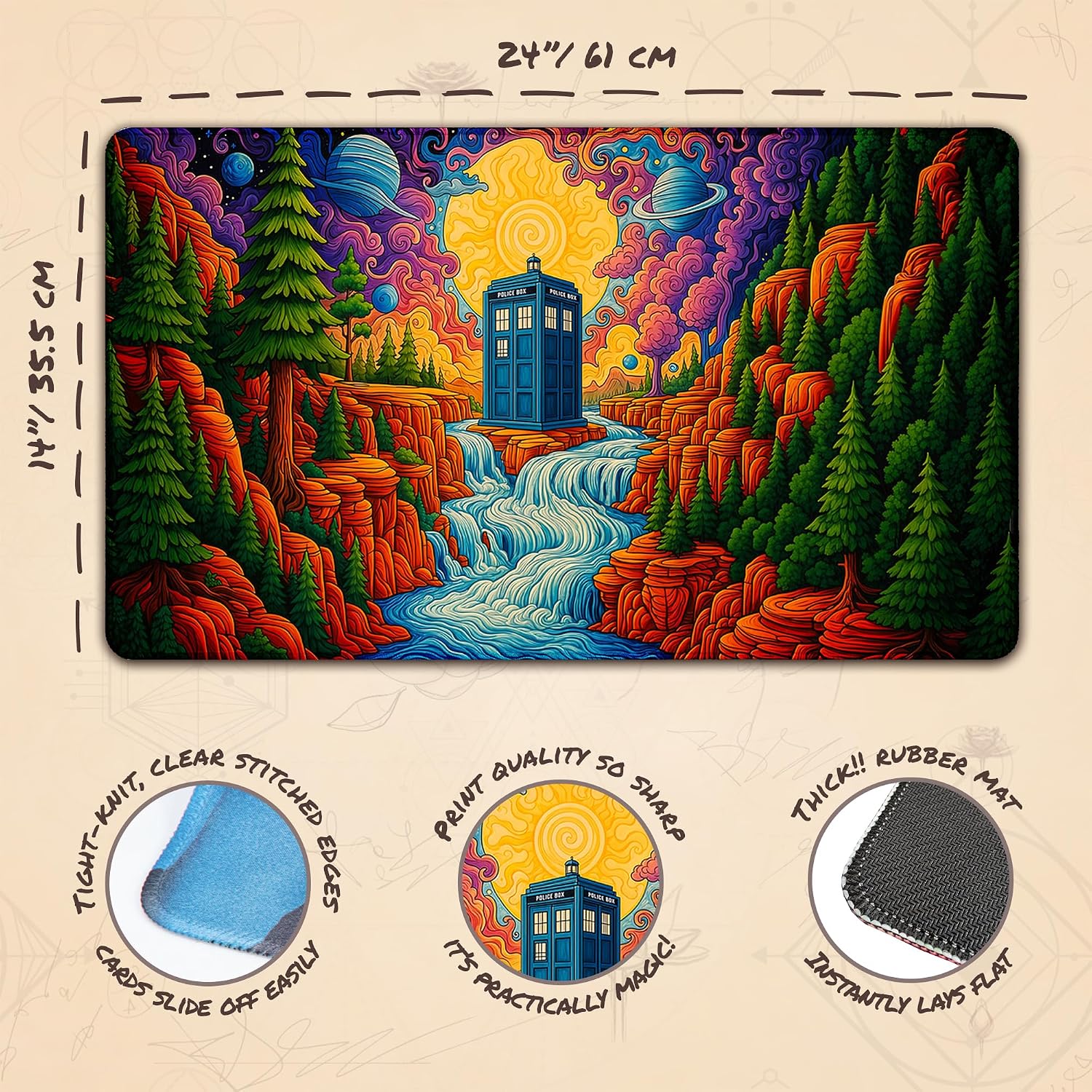 Time Rift in The Ravine (Stitched) - MTG Playmat - Compatible with Magic The Gathering Playmat - Play MTG, YuGiOh, TCG - Original Play Mat Art Designs & Accessories