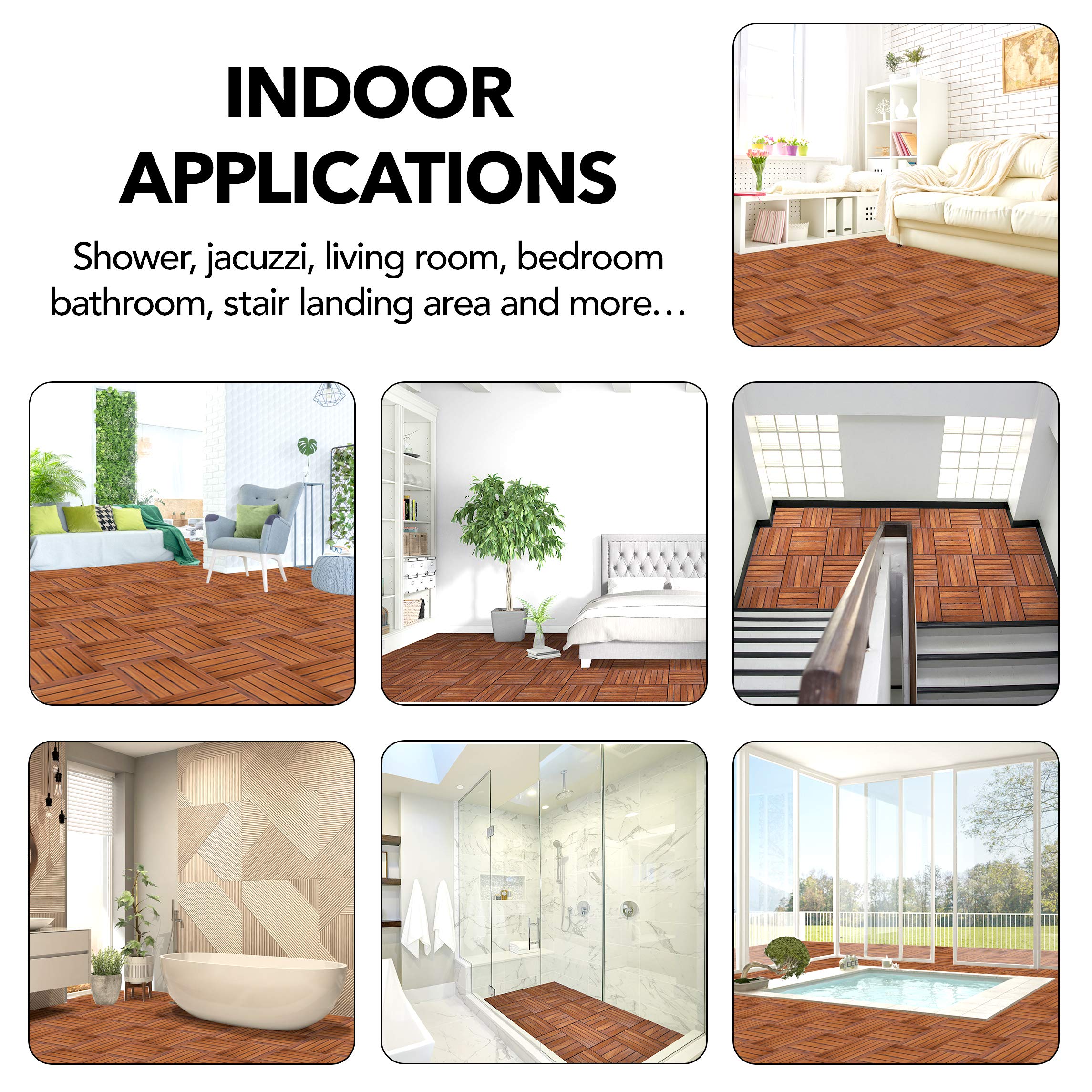 Acacia Wood Outdoor Flooring Interlocking Deck Tiles Patio Flooring Outdoor Waterproof UV