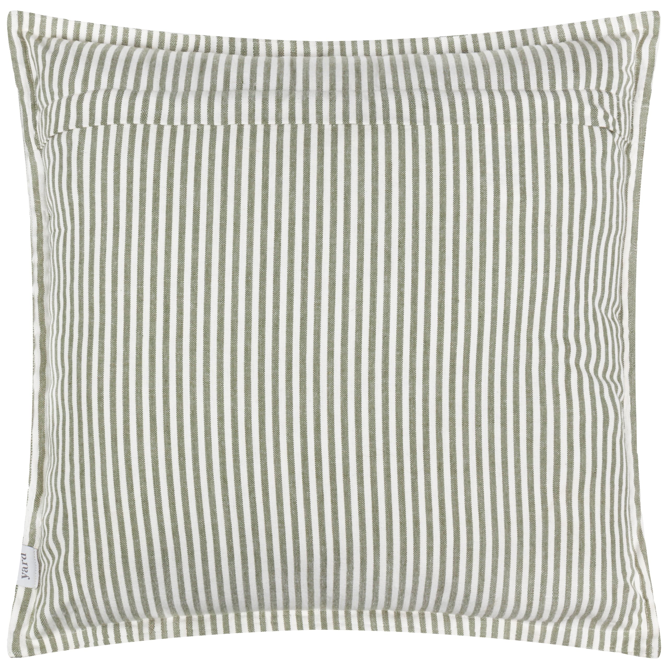 Yard Hayle Cushion Cover - Reversible Water Resistant Striped Soft Cotton Outdoor Decorative Case (Moss - 50x50cm) - Image 2