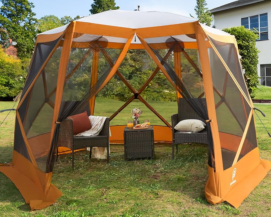 Timber Ridge Pop Up Gazebo, Portable Instant Screen House & 2 Pack