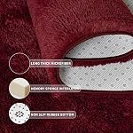 Tepook Tapis moelleux bourgogne pour salon, tapis rouge foncé 8x10 pour chambre, tapis en peluche doux pour chambre d'enfants, tapis intérieurs antidérapants et lavables pour décoration intérieure