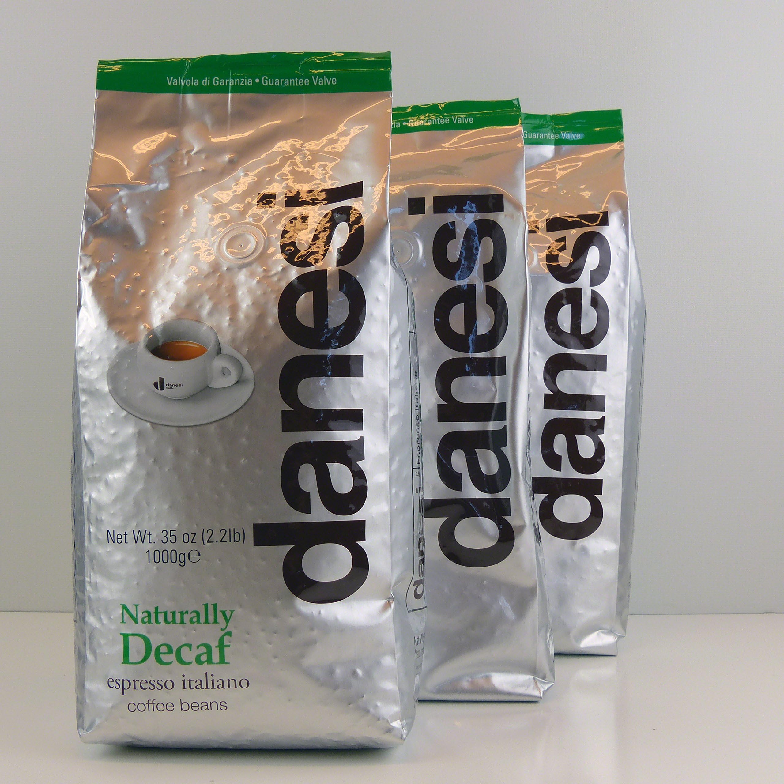 Danesi Decaf Espresso Coffee Beans (3 x 2.2 lbs Bag)