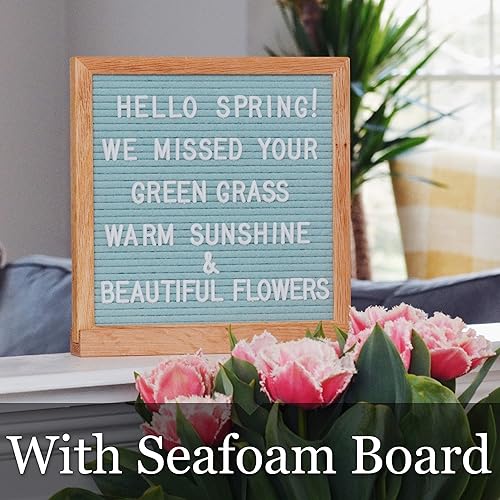 Miniatura 2 de Felt Like Sharing Tablero de letras con marco de roble de 10 pulgadas para tableros de letras de fieltro, soporte de tablero de letras, tornillo de