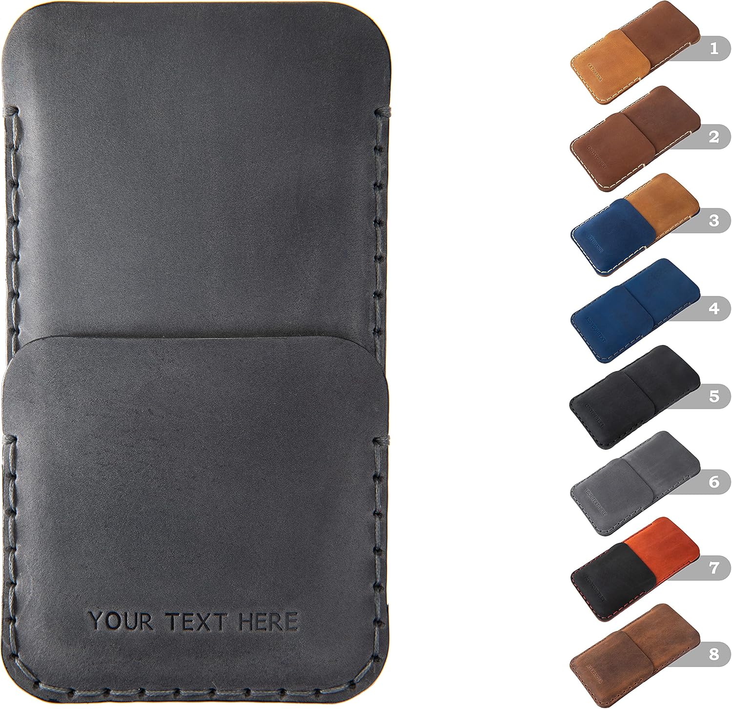 Personalized Case for OnePlus, Wallet with Pocket for Cards and Cash, Bovine Leather Pouch