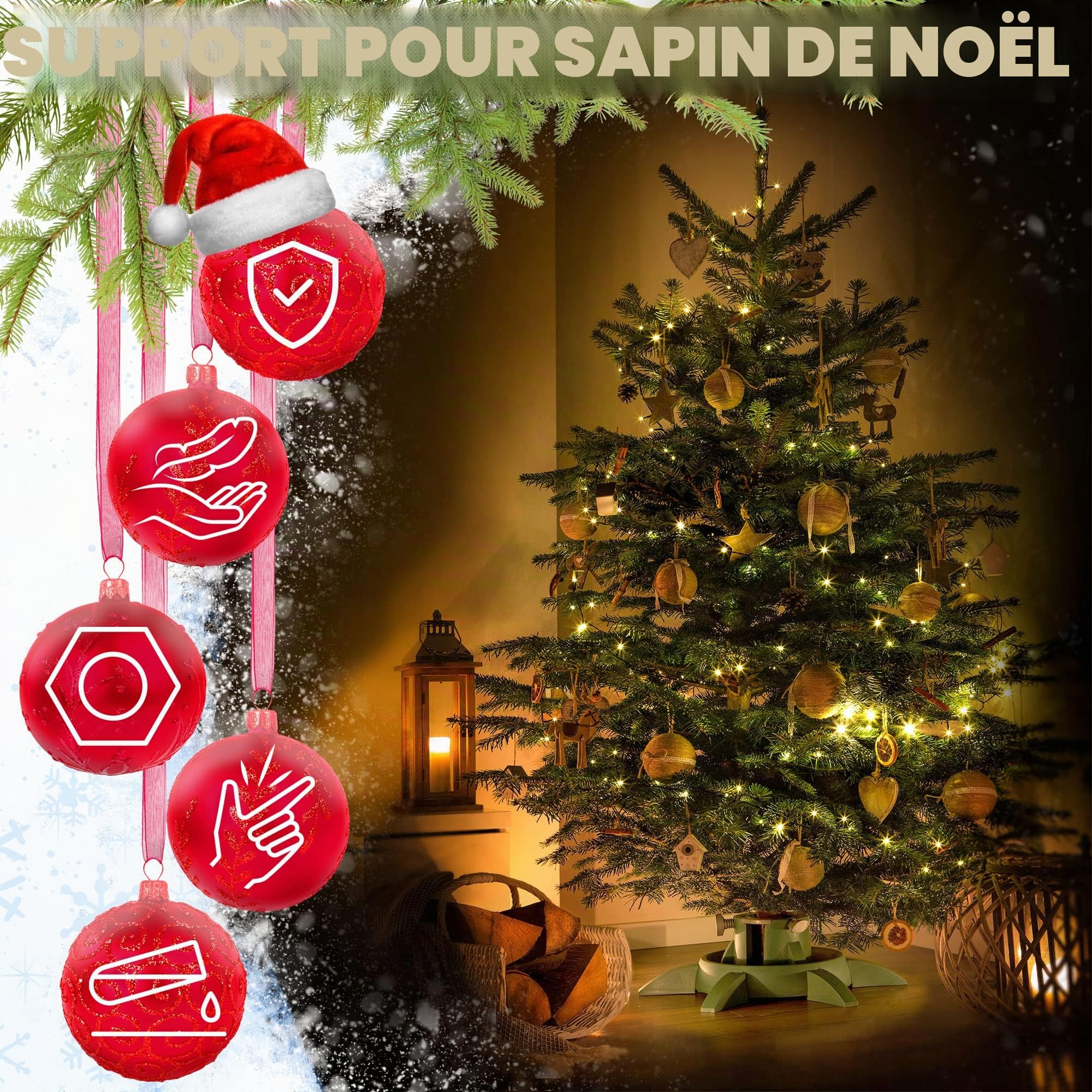 KADAX Support d'arbre de Noël avec réservoir d'eau, Moderne en Plastique Robuste pour Arbres, différentes Tailles (Hauteur d'arbre jusqu'à 3,3 m)