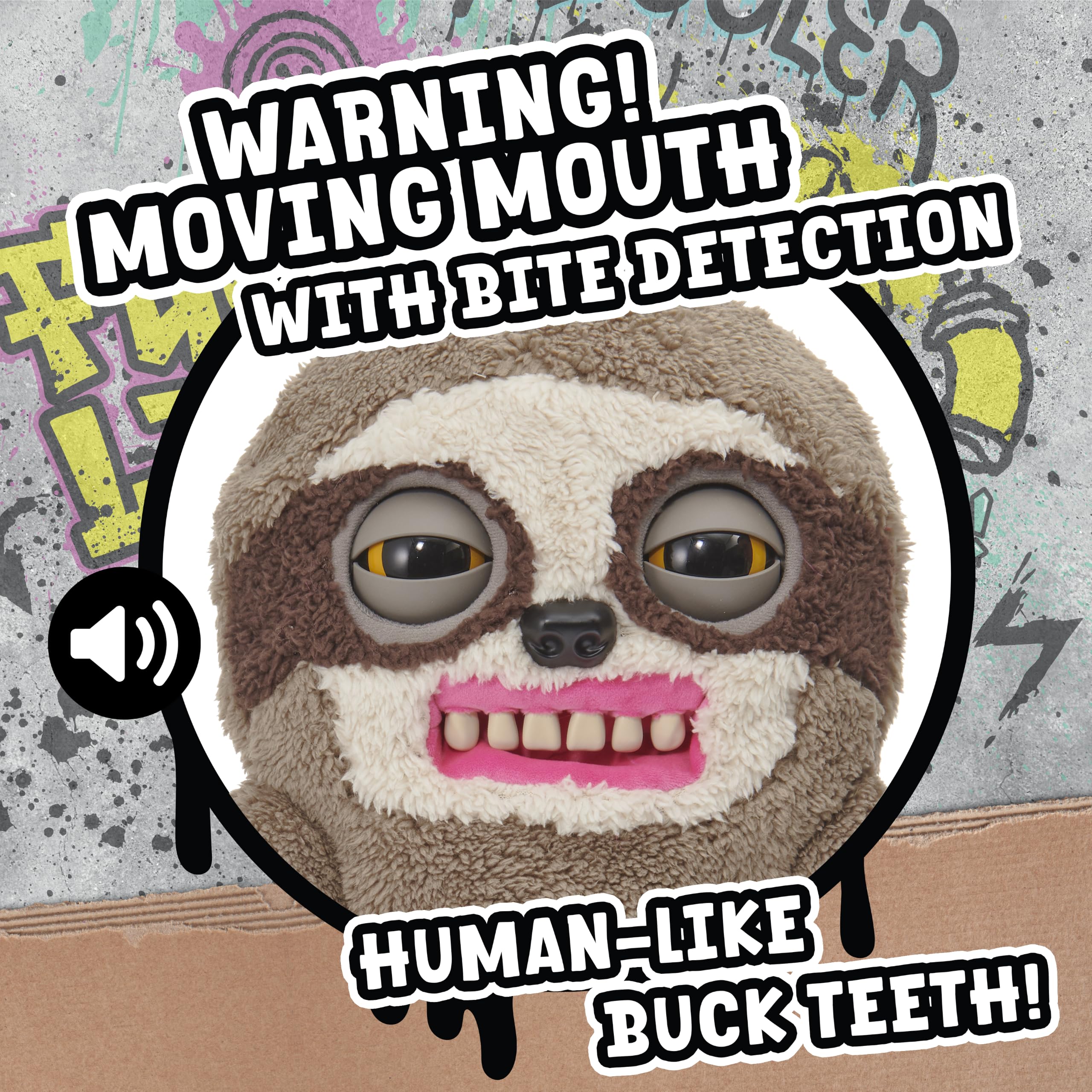 Wow! Stuff Fugglers Sickening Sloth Deluxe Puppetronic | Muñeca de Peluche interactiva con Voz y Sonidos | Ojos y Boca Abiertos | Ruidos de Pedos y eructos | Diálogo de 2 vías | A Partir de 8 años