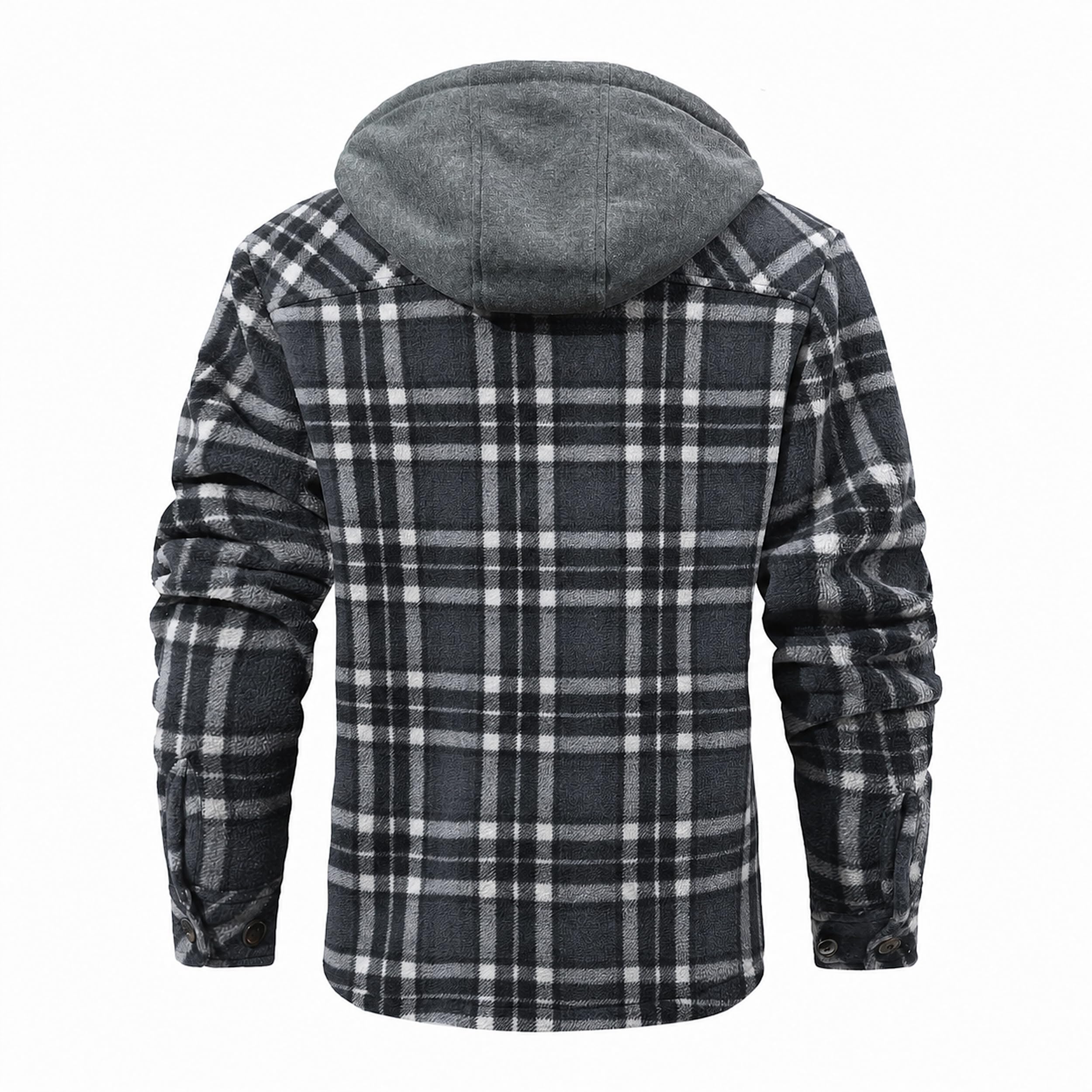 Zaitun Herren Winterjacke Kariertes Holzfällerhemd Fleece Gefüttert Jacke