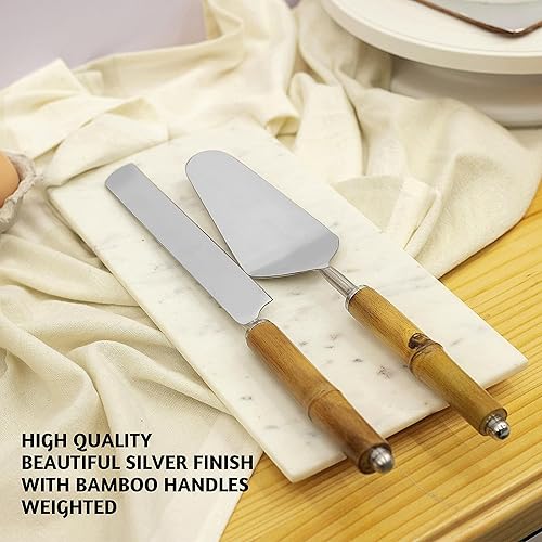 Miniatura 2 de Folkulture Juego de cuchillos y servidores para tartas de boda, cortador de pasteles o juego de corte de pasteles para boda, cuchillo de pastel,