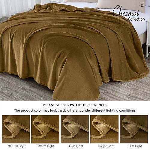 Miniatura 5 de Chezmoi Collection Manta pesada de una sola capa, 9 libras, estilo coreano, de visón Raschel, gruesa y sedosa de felpa suave, 85 x 95 pulgadas,