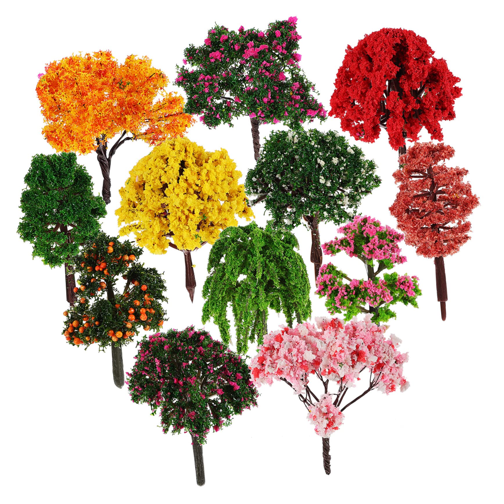 BESPORTBLE 60pezzi Alberi Modellini Per Paesaggi Miniaturizzati Decorazioni Realistiche Per Scene Ferroviarie e Miniatura Varietà Di Specie e Per Maggiore Vivacità