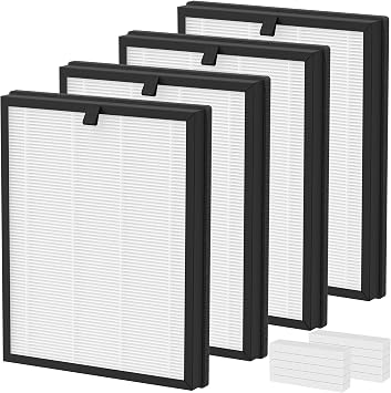 4 Packs AP2000WF Replacement Filters Compatible with KNKA AP2000WF Air Cleaner Purifier with 10pcs Aroma Pads, 3-in-1 Pre-Filter,Premium Filter and Activated Carbon Filter