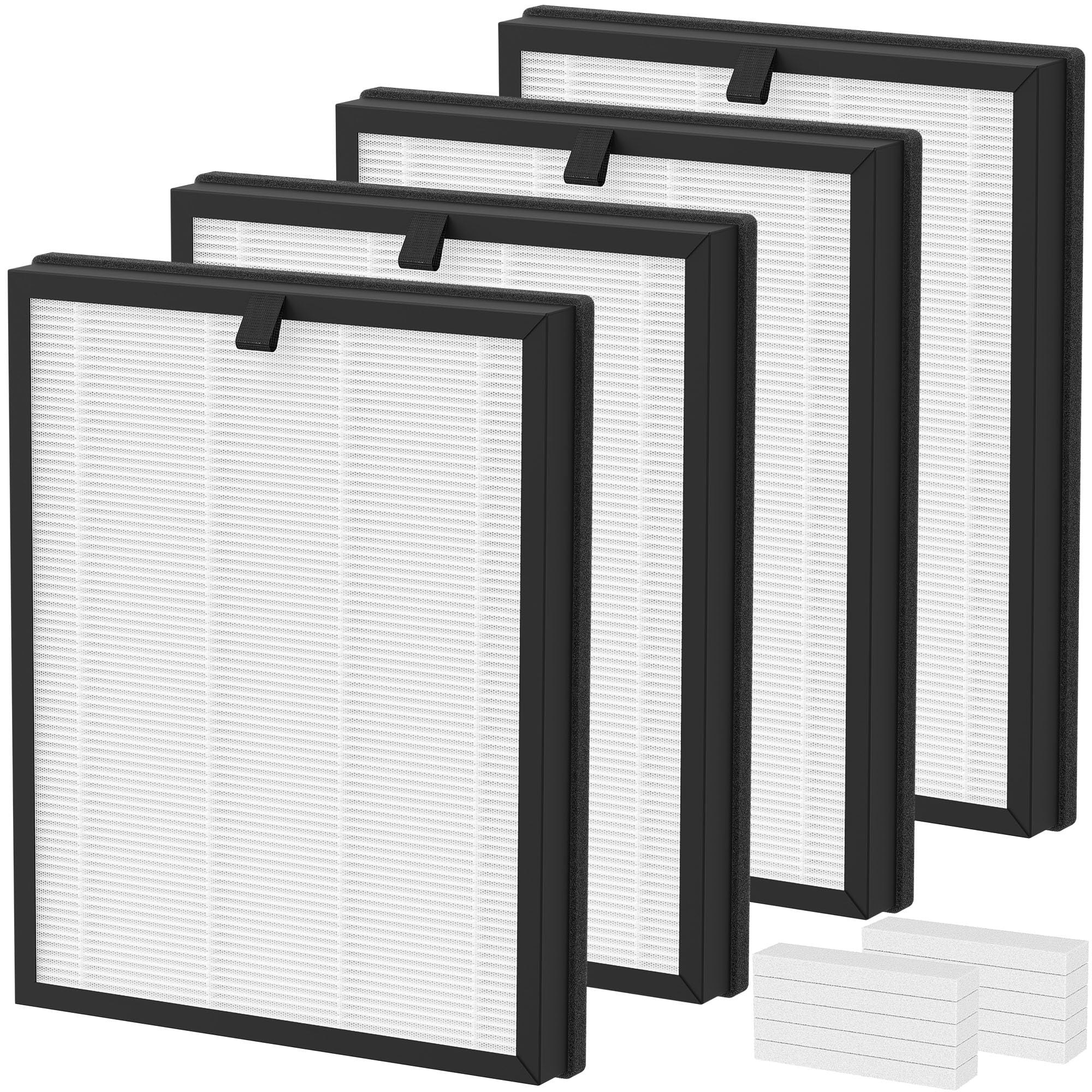 XBWW 4 Packs AP2000WF Replacement Filters Compatible with KNKA AP2000WF Air Cleaner Purifier with 10pcs Aroma Pads, 3-in-1 Pre-Filter,Premium Filter