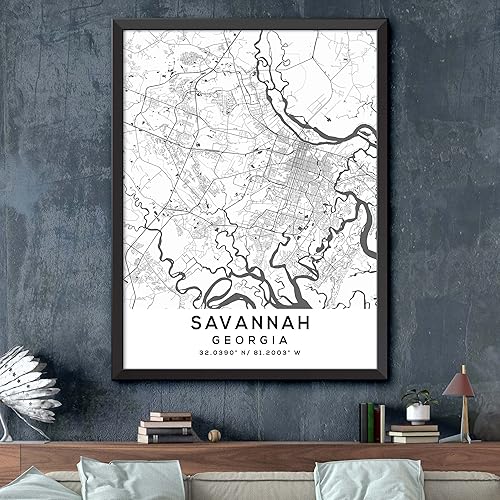 Miniatura 2 de Mapa de Savannah, Georgia, Light 2 (12x16)