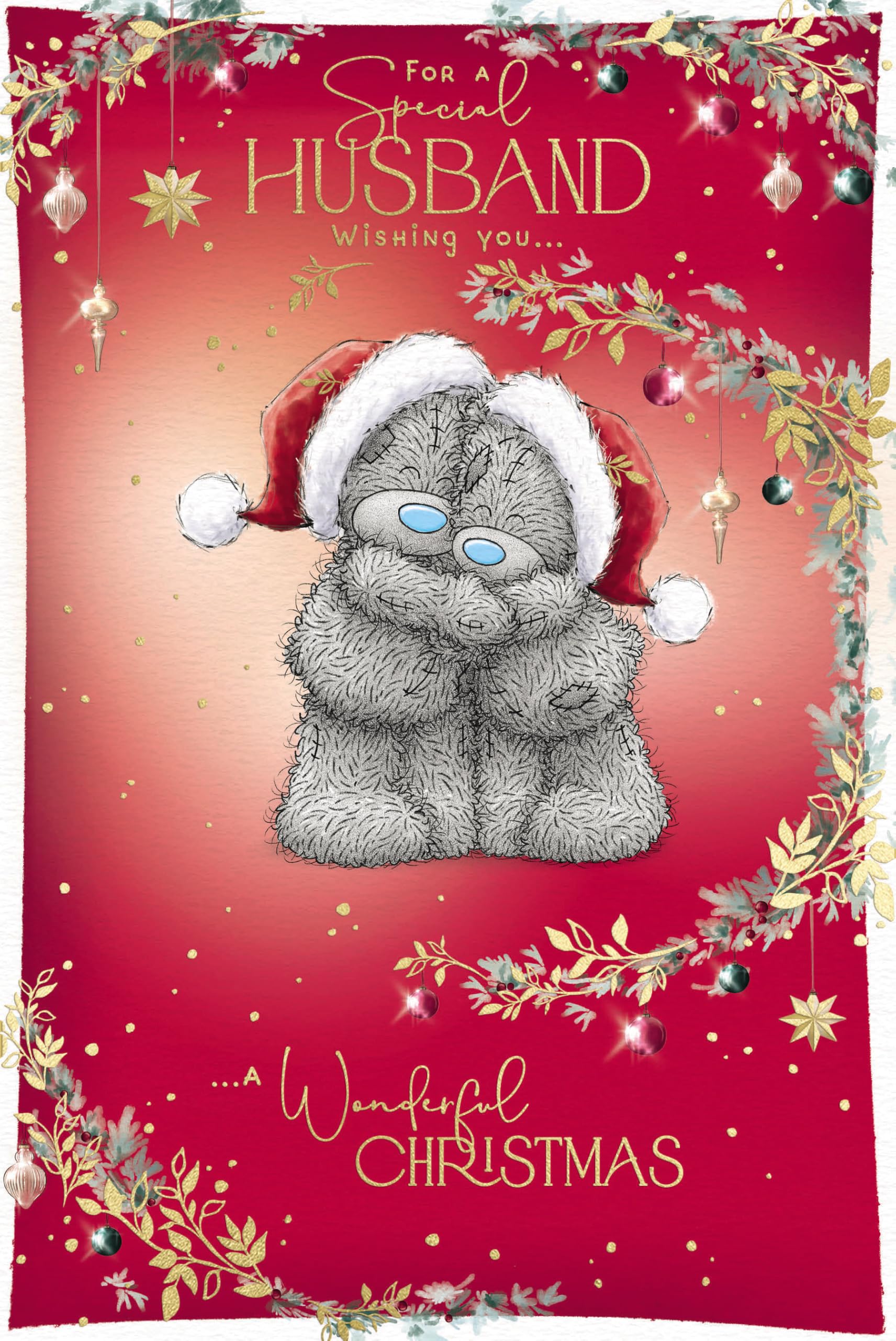 Me To You Tatty Teddy Christmas Card To A Special Husband, With Two Tatty Teddy Bears Hugging 15.2 x 22.8 cm - Official Collection