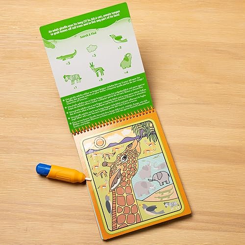 Miniatura 10 de Melissa & Doug On The Go Water Wow! Almohadilla de actividades reutilizable para revelar el agua - Safari - Certificado FSC