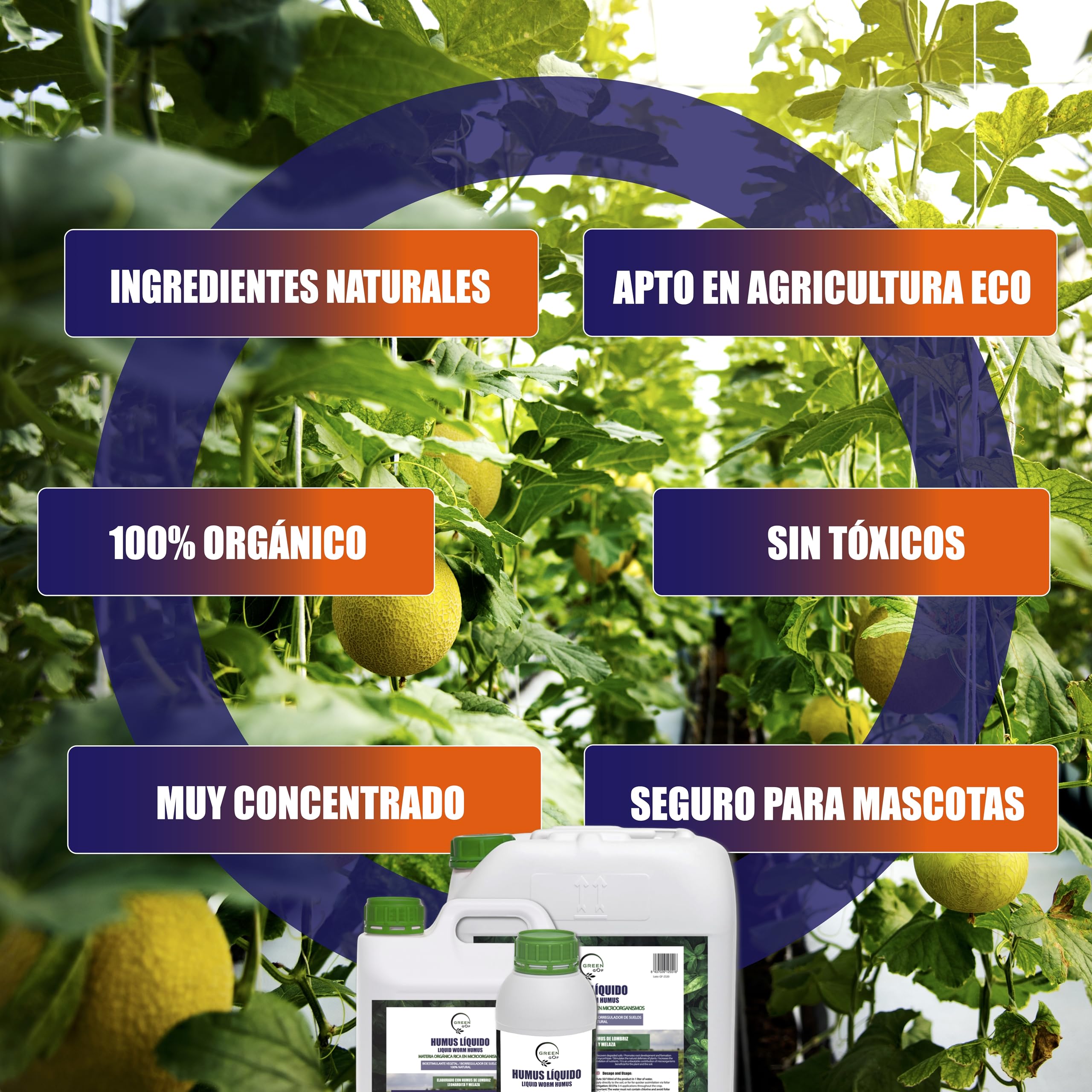 GREENGOF Humus Líquido de Lombriz Premium 1L. Enriquecido con Leonardita y Melaza. Fertilizante Rico en Microorganismos. Acelera el crecimiento de las Plantas. Aumenta el tamaño y cantidad de Frutos.