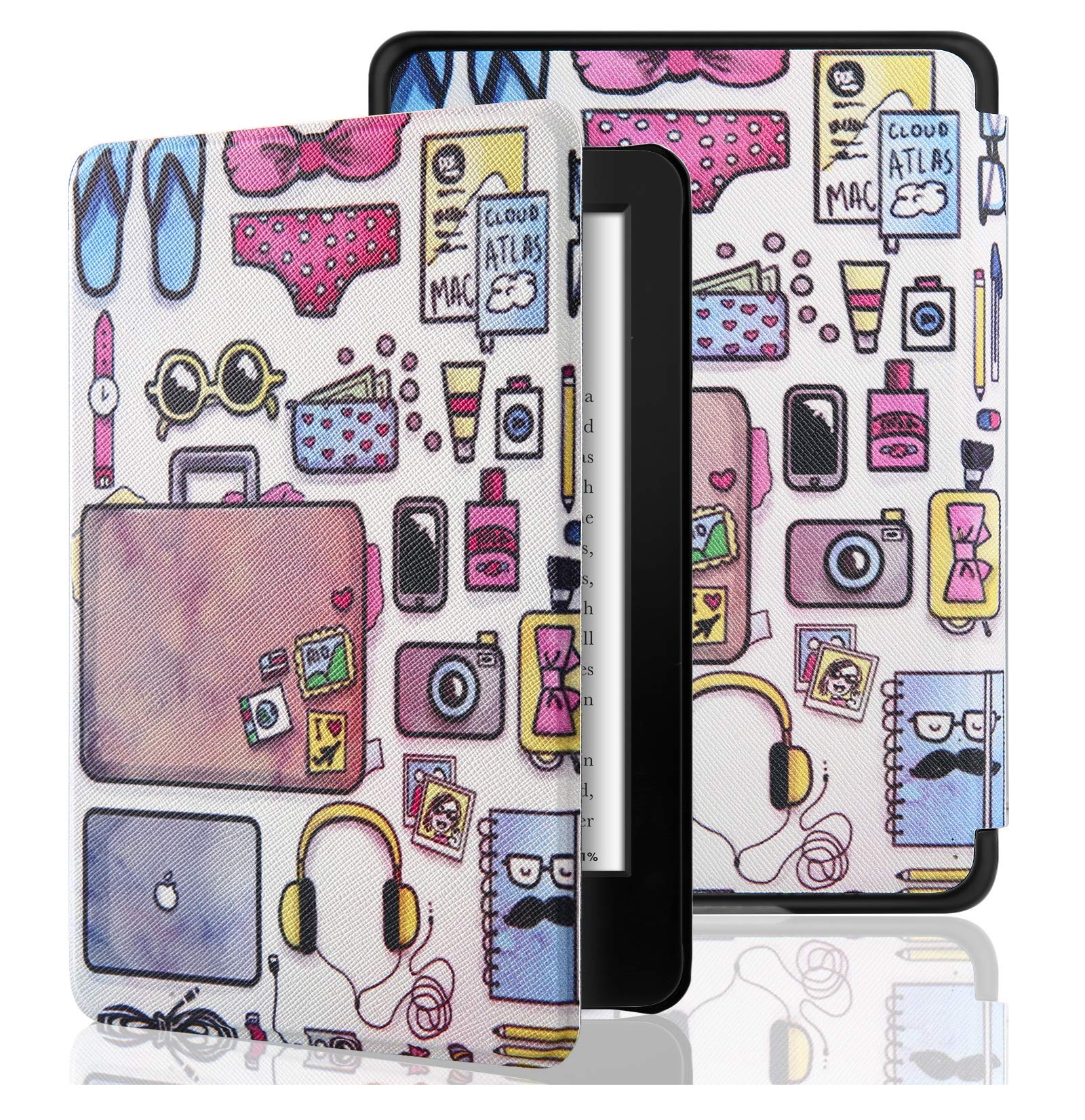 SwooK Magnetic Flip Cover case for Old Kindle Paperwhite 1 2 3 7th Gen Generation Released in 2012 2013 2014 2015 2016 New 300 PPI Versions 6" inch Display Flip Cover Case Shell (Hang Out)-image-18