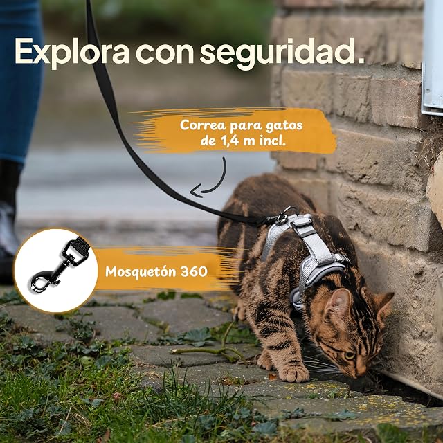 Foto 5 de 5 de Tierhood Arnes para Gatos - Arnes Gatos antiescape - Correa con arnes para