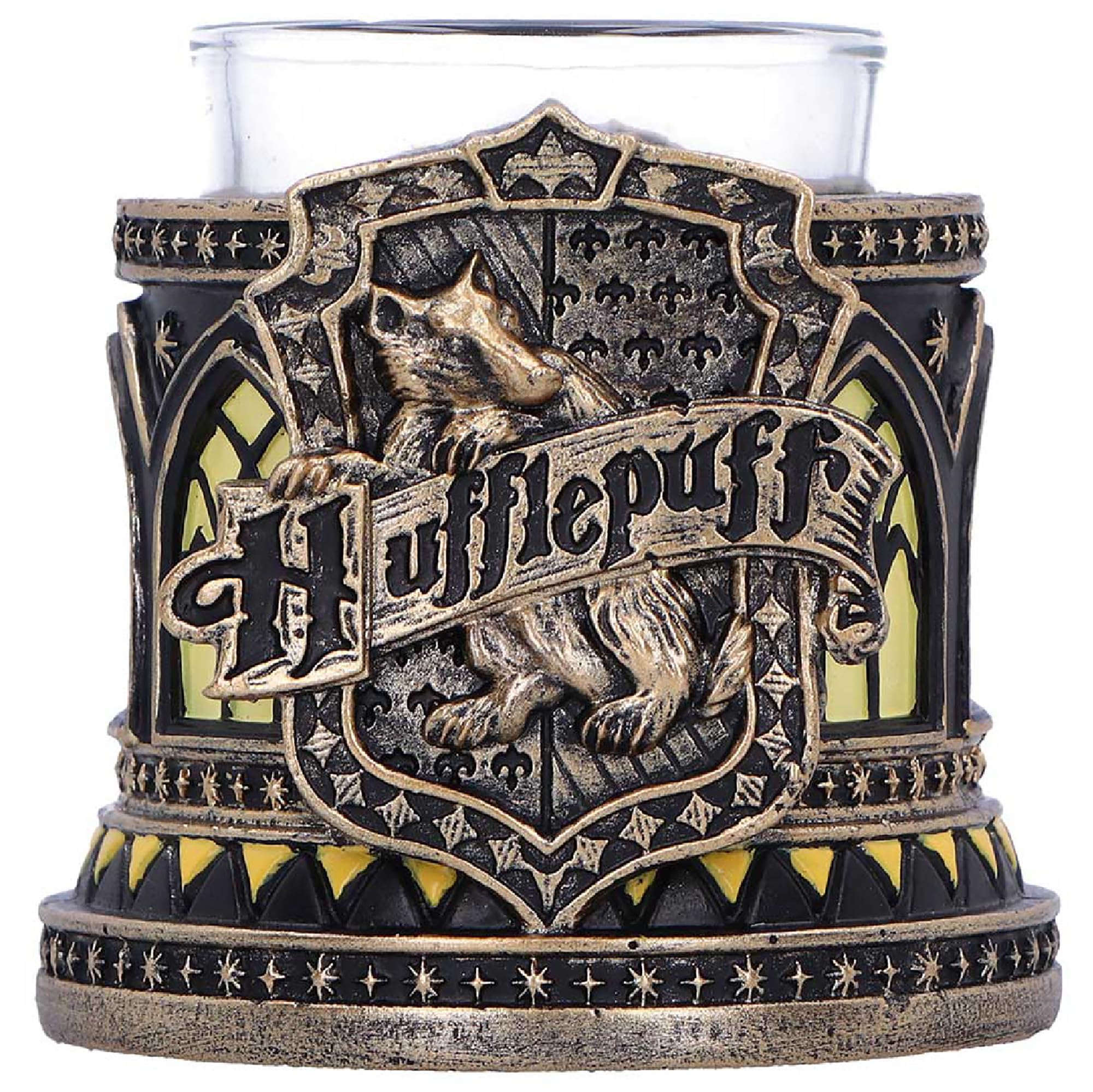 Nemesis Now Harry Potter Hufflepuff Candle Holder 7.6cm - Officially Licensed Hogwarts Candle Decor for Hufflepuff Fans, Painted Resin Fantasy Decor