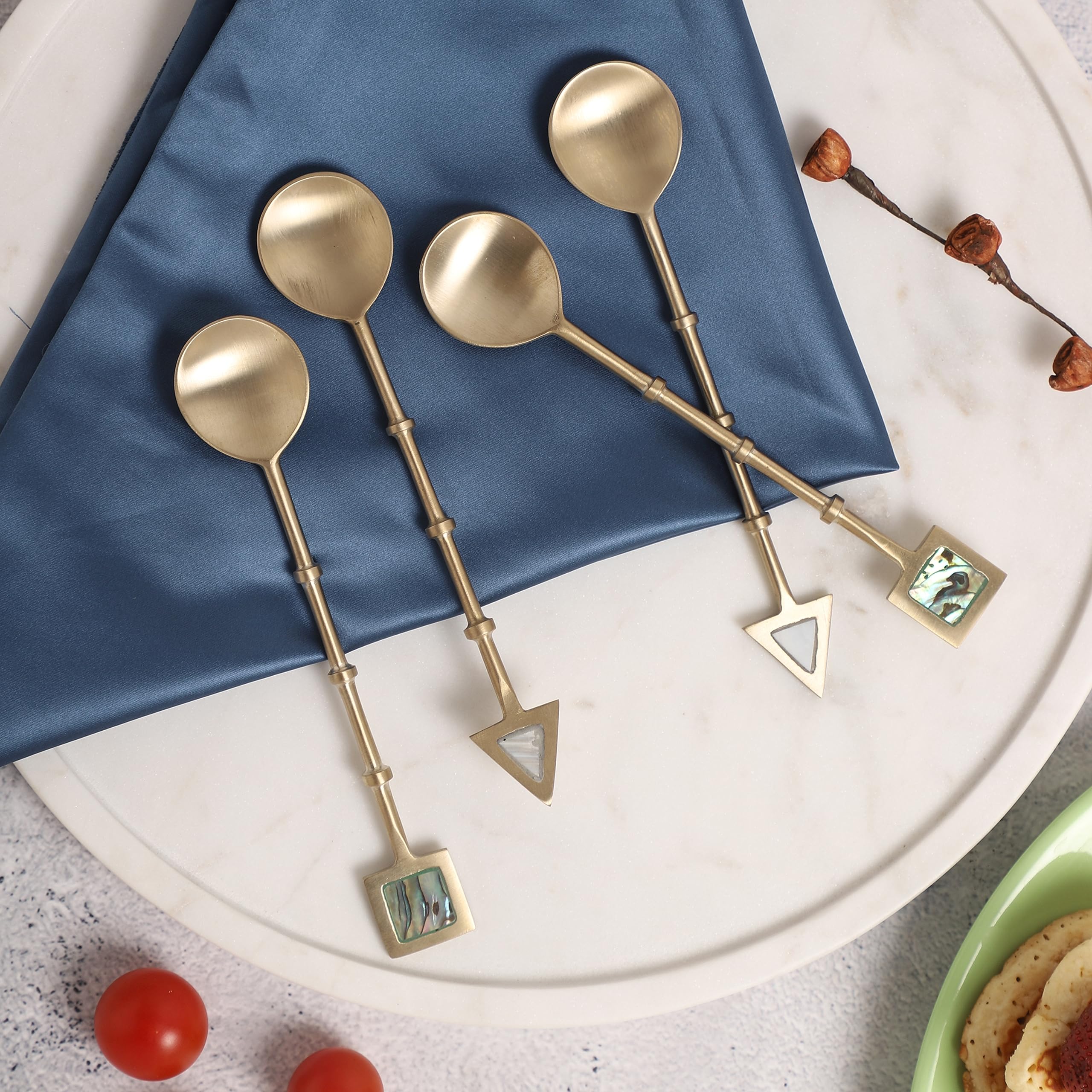 Dreamy Walls Spoon Set-Brass-Mother Of Pearl Coffee Spoons -4 Pcs Creative & Luxurious Cutlery Set -Dessert Spoons,Ice Cream Teaspoons Set-Silverware,Durable Home & Kitchen Utensils Gift Box-3.17 Cm (B0CCNR9KSQ) Amazon Price History, Amazon Price Tracker