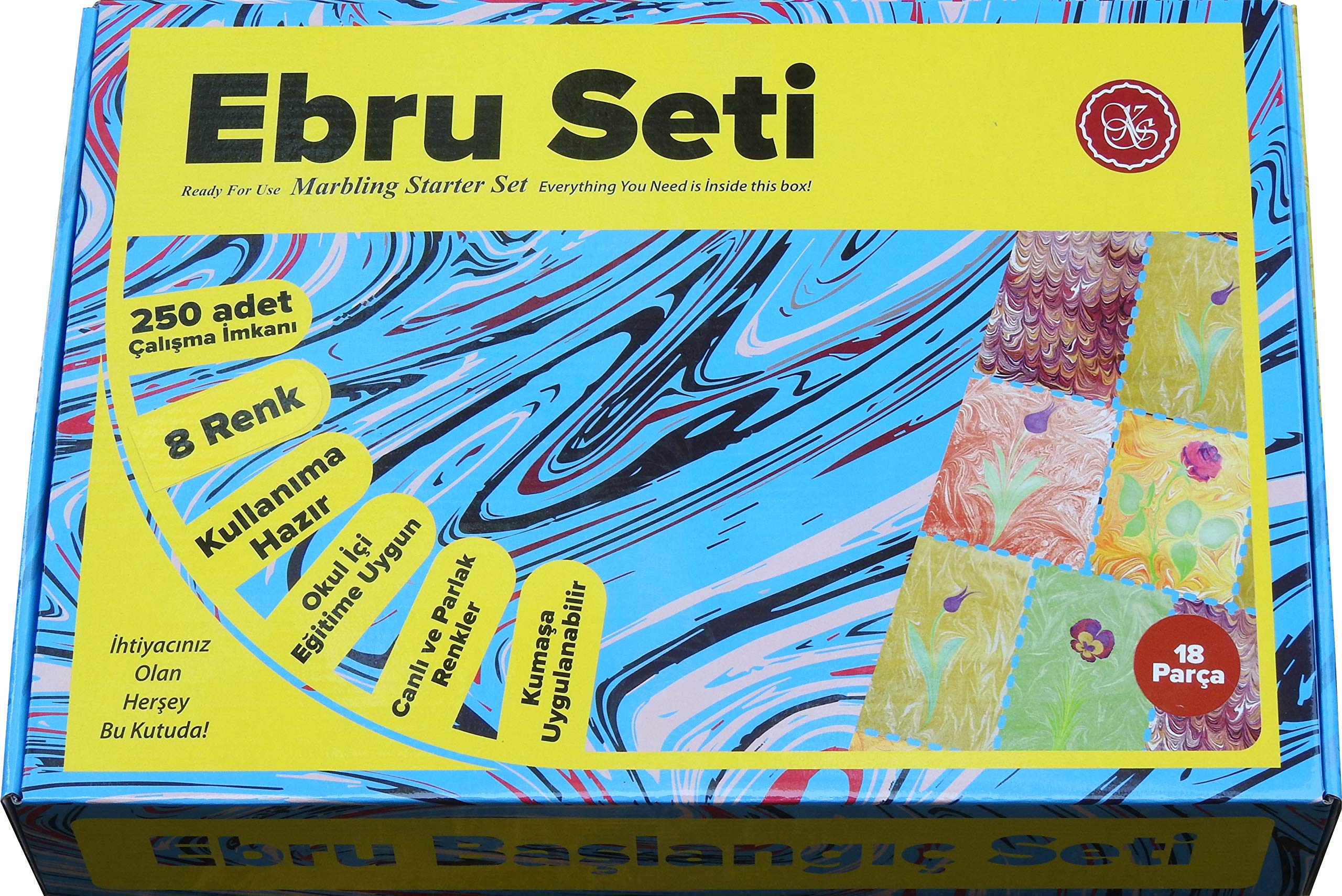 Koza Sanat Marbling learning set (18 pieces), Ebru Başlangic SETI, Ebru SETI