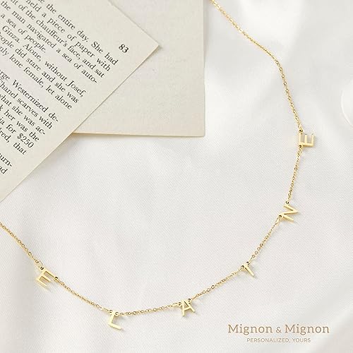 Miniatura 3 de MignonandMignon Personalized Your Name Necklaces for Mom Women Multiple Initial Sideways Charm Custom Jewelry Minimalist Friendship Gift -RIN