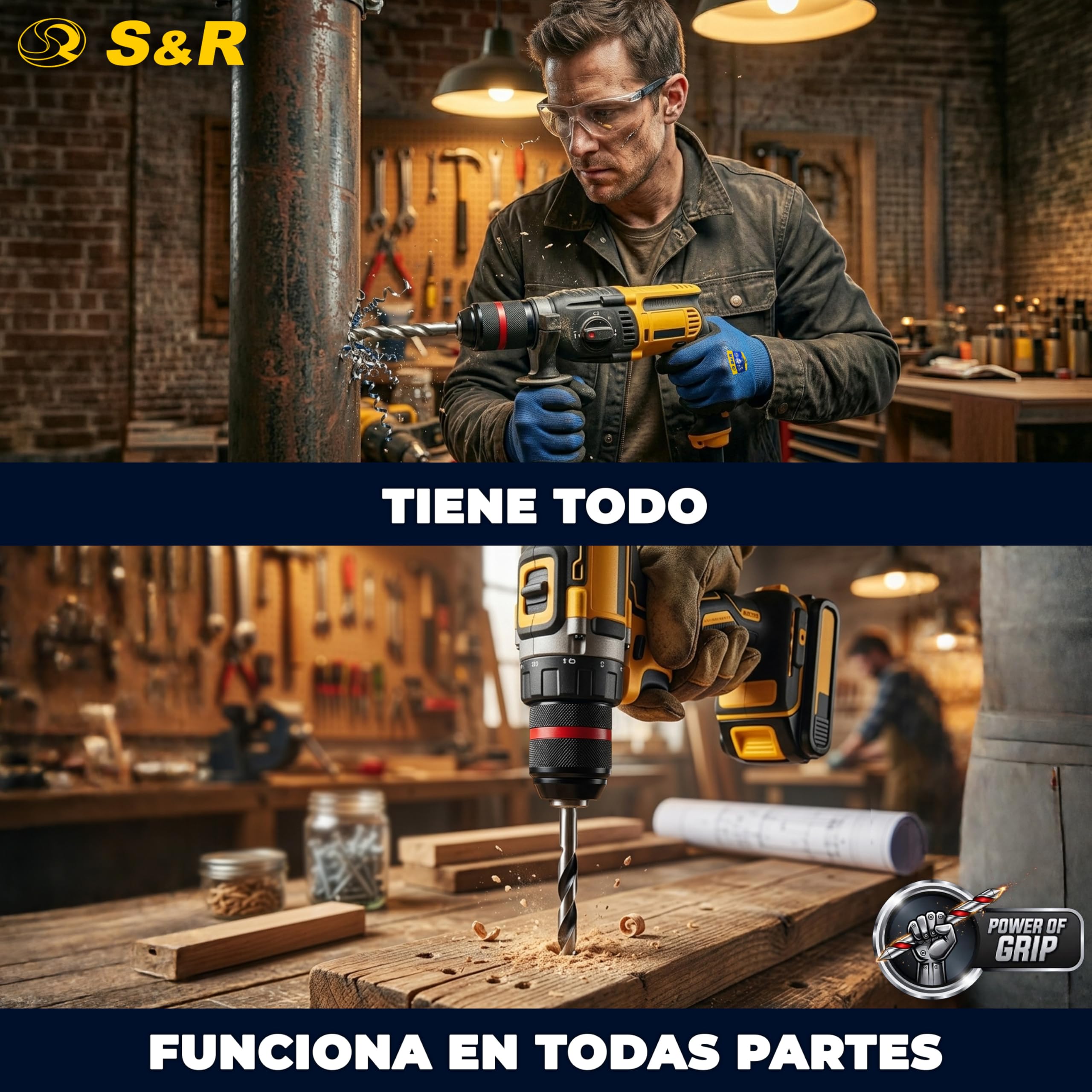 S&R Portabrocas Taladros sin llaves 1,5mm ½ - 20unf con Adaptador SDS PLUS + Adapator Hexagonal. Mandril Cabezal Taladro SDS PLUS a cierre rápido