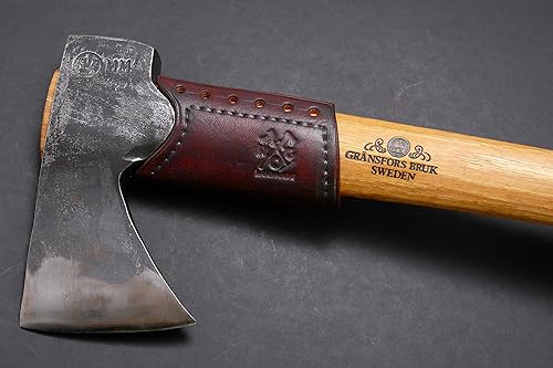 Vista 38 de Les Stroud - Protector de mango de hacha de cuero, collar (Wetterlings Bushman, marrón)