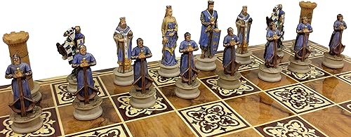 Miniatura 5 de Hot Products Medieval Times Crusades King Richard The Lionheart Knight - Juego de piezas de ajedrez pintado a color, sin tablero