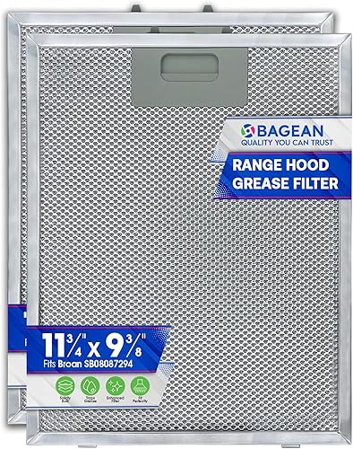 Filtro de campana extractora de repuesto para SB08087294 Broan de 11.75 x 9.40 pulgadas, filtro de grasa de aluminio para ventilador de cocina para