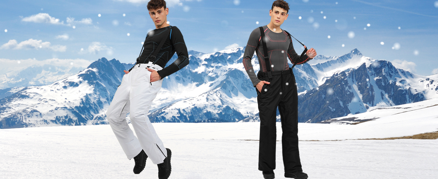 Amazon.com: YEEFINE Men's Waterproof Snow Ski Pants Insulated Warm