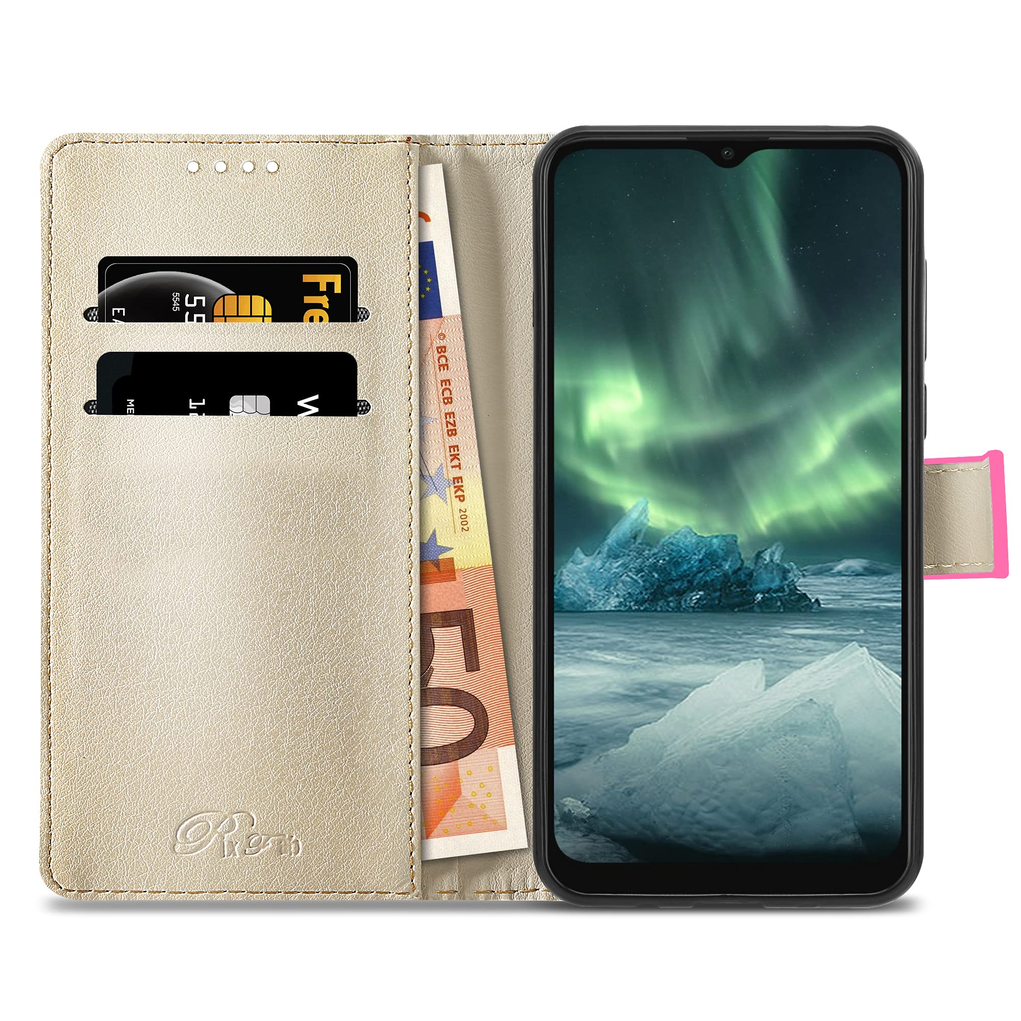 Pixfab Custodia In Pelle A Portafoglio Per Nokia G10 – Flip Cover Con Chiusura Magnetica, Slot Per Carte E Cavalletto, Colore Rosa