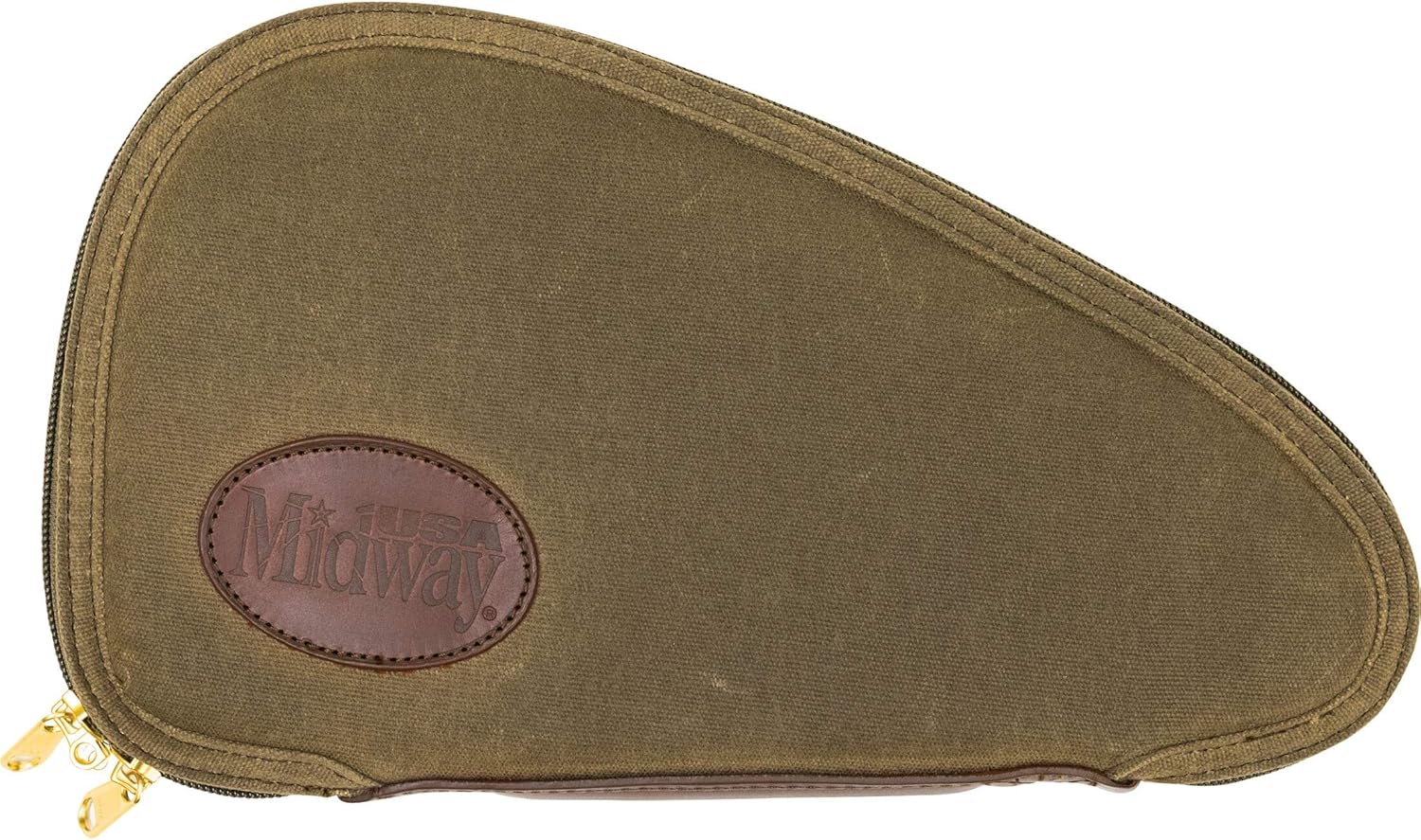 MidwayUSA Waxed Canvas Pistol Case Large Olive Brown