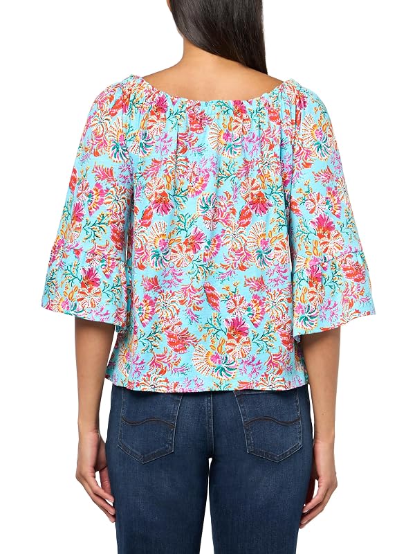 Stella Parker Women's Blouse – Flowy Lightweight Top for Casual, Work, Travel, or Resort Wear, Sea Turq, X-Large by Stella Parker - Image 2