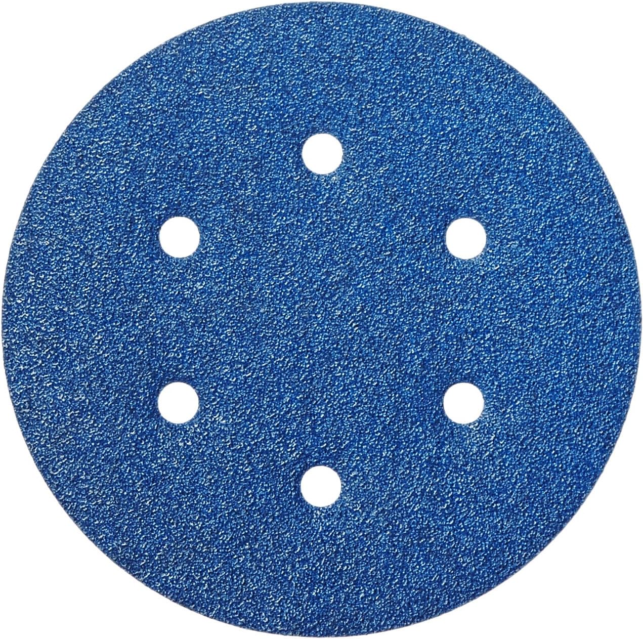 Norton 3X High Performance Hook and Sand Paper Discs with 6 Hole, Ceramic Alumina, 6 in. Diameter, Grit P60 Coarse (Pack of 10)