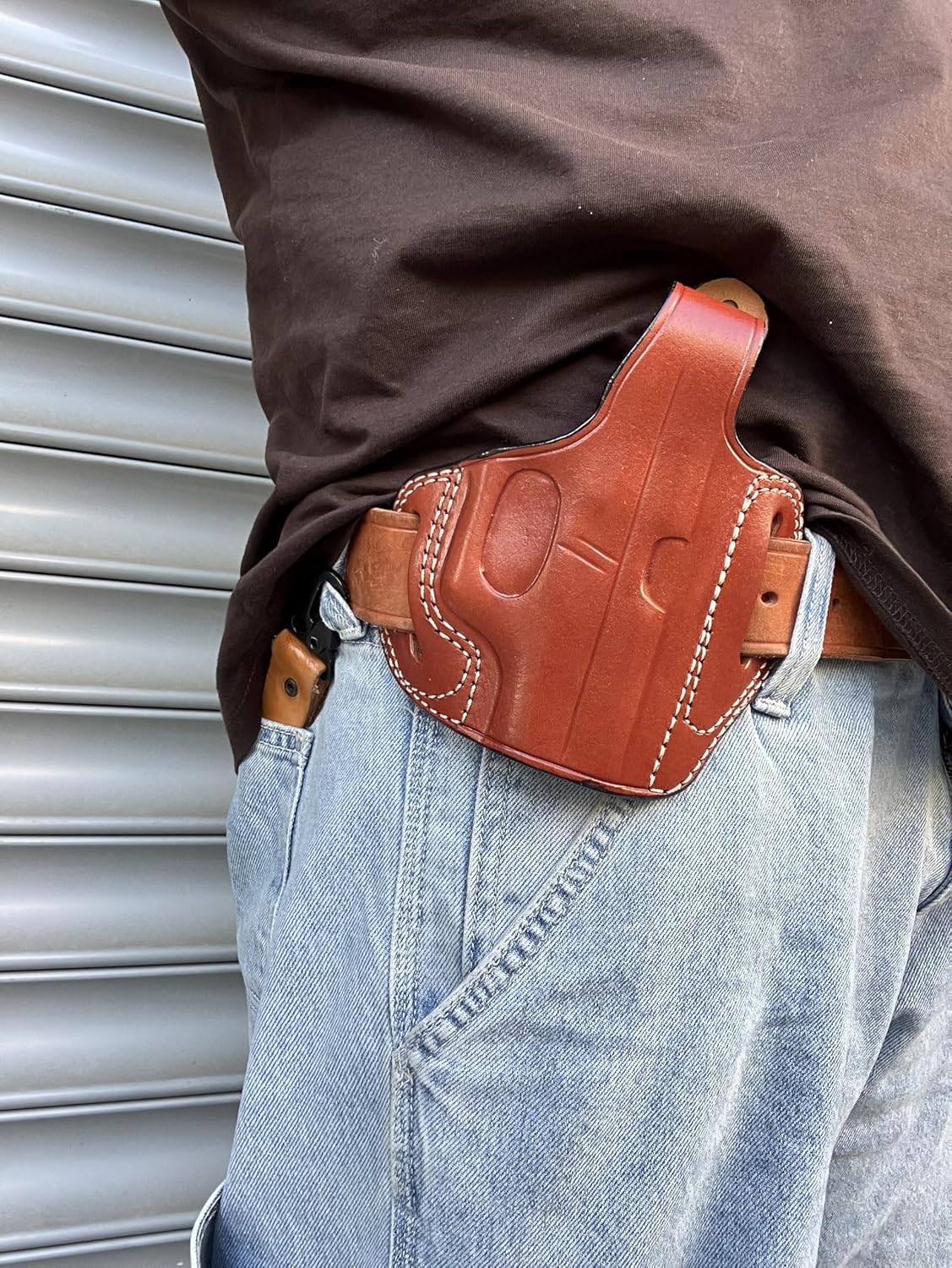 Leather OWB Pancake Holster for Glock 43 (R.H)