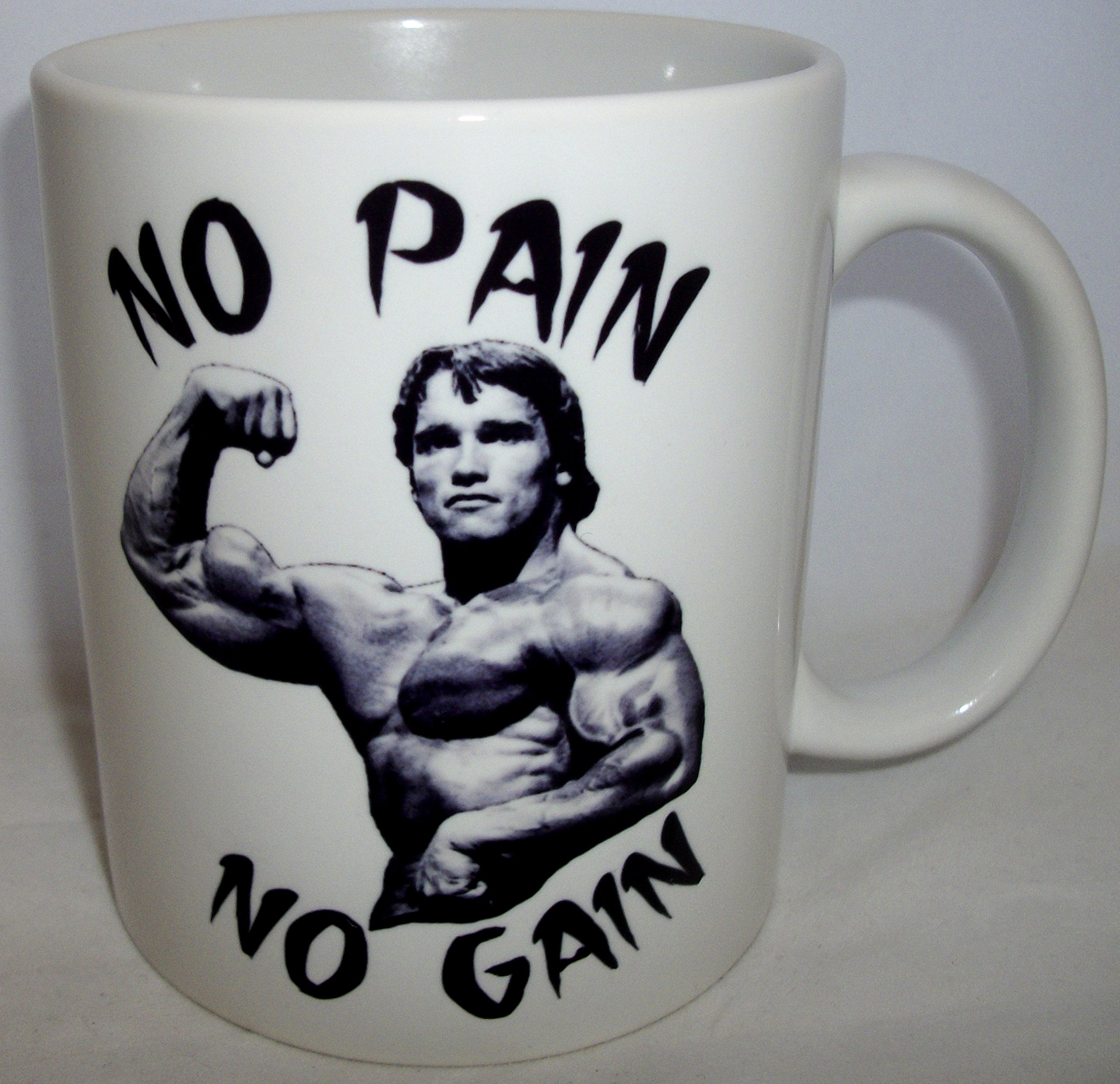 English Pottery No Pain No Gain Bodybuilding Design Mug