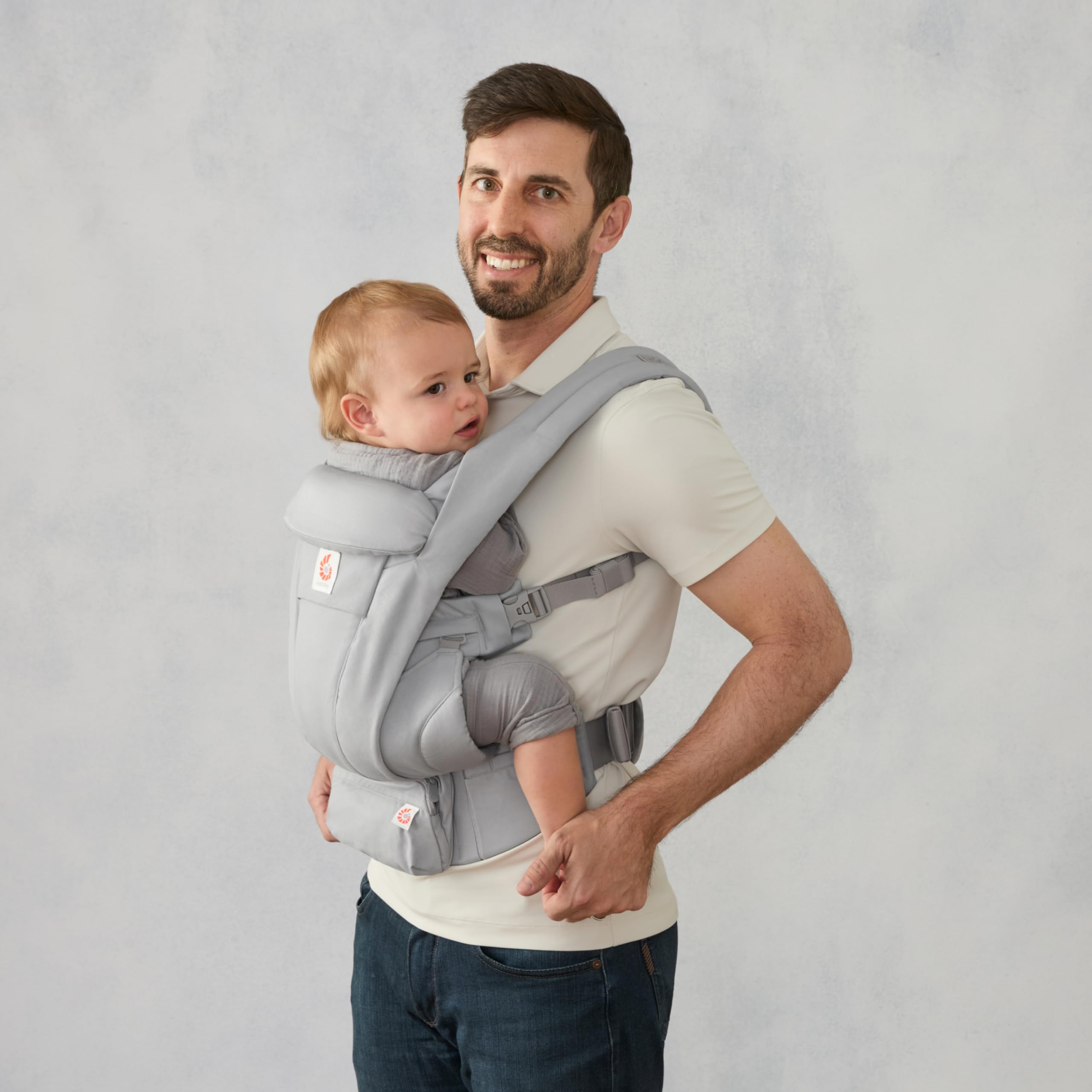 Ergobaby Omni Deluxe All-in-One Baby Carrier for Newborns from Birth up to 20kg, Ergonomic 4-Position Cotton Baby Carrier Back Carrier Travel System, Pearl Grey — view 8