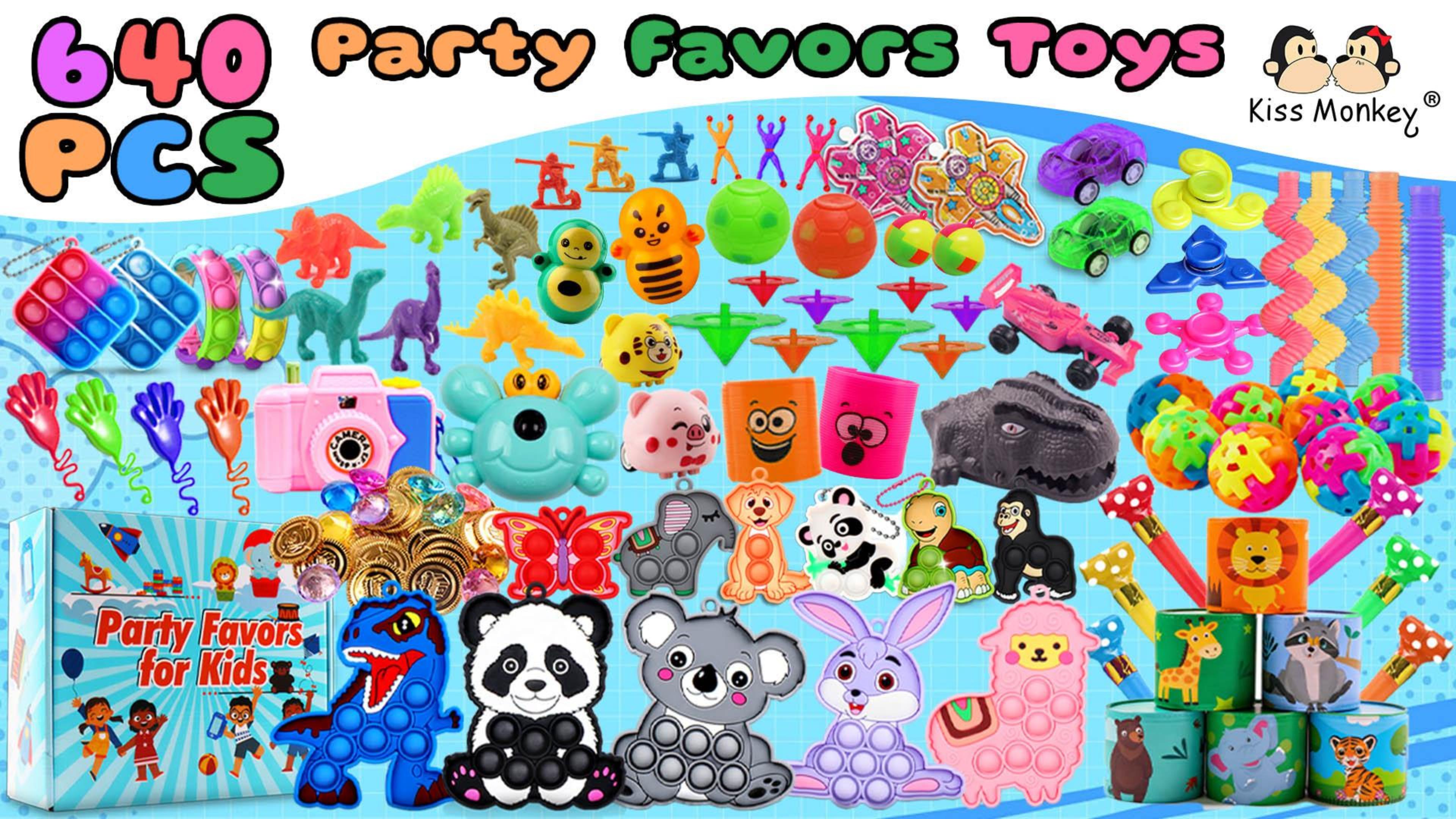 Amazon.com: Kiss Monkey Party Favors for Kids 8-12 4-8, 640 PCS
