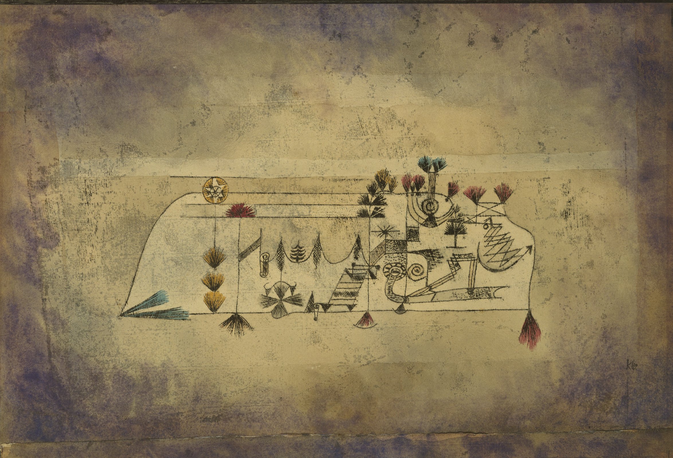 Póster Paul Klee 'All Souls' Picture' pequeño impreso en papel mate de archivo premium sin marco