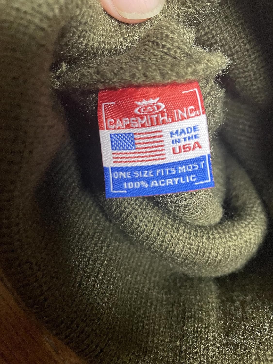 Capsmith Army Green Offically Licensed 03693977ARZ US USA Star Embroidered Beanie Cap Stocking Hat Military - Image 6